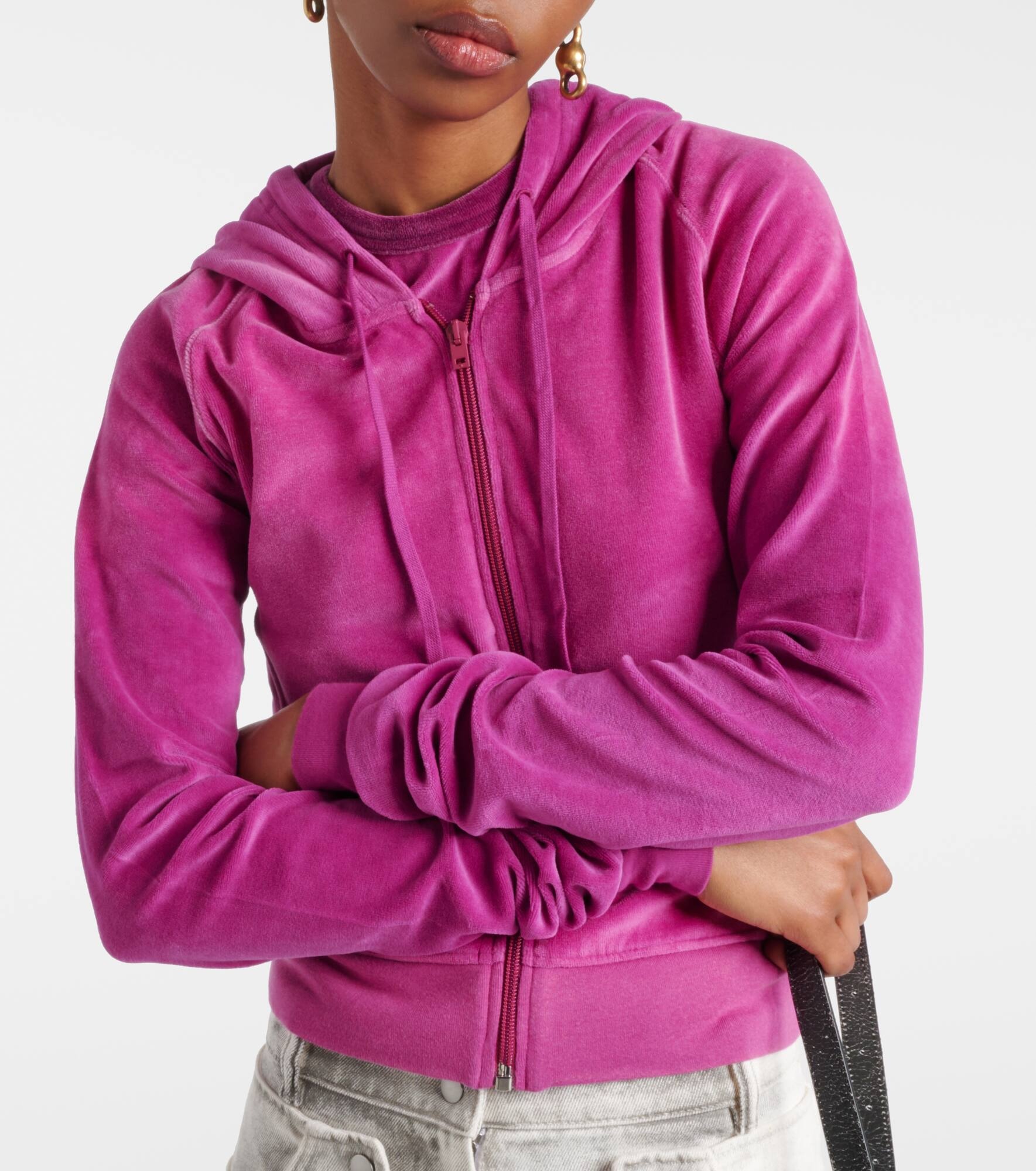 Francess velvet zip-up hoodie - 4