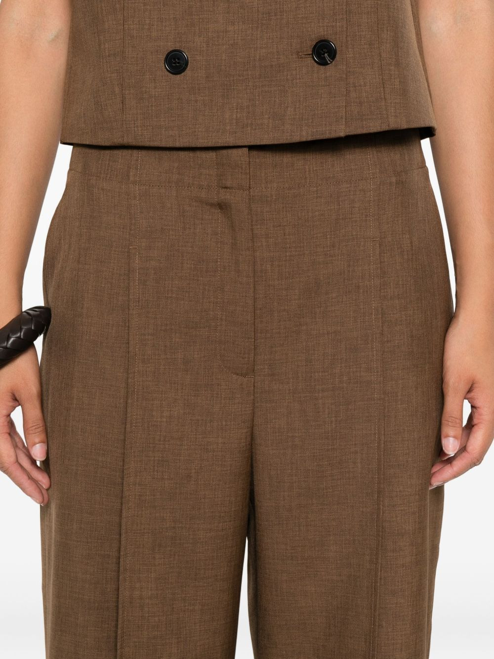 pleated cropped trousers - 5