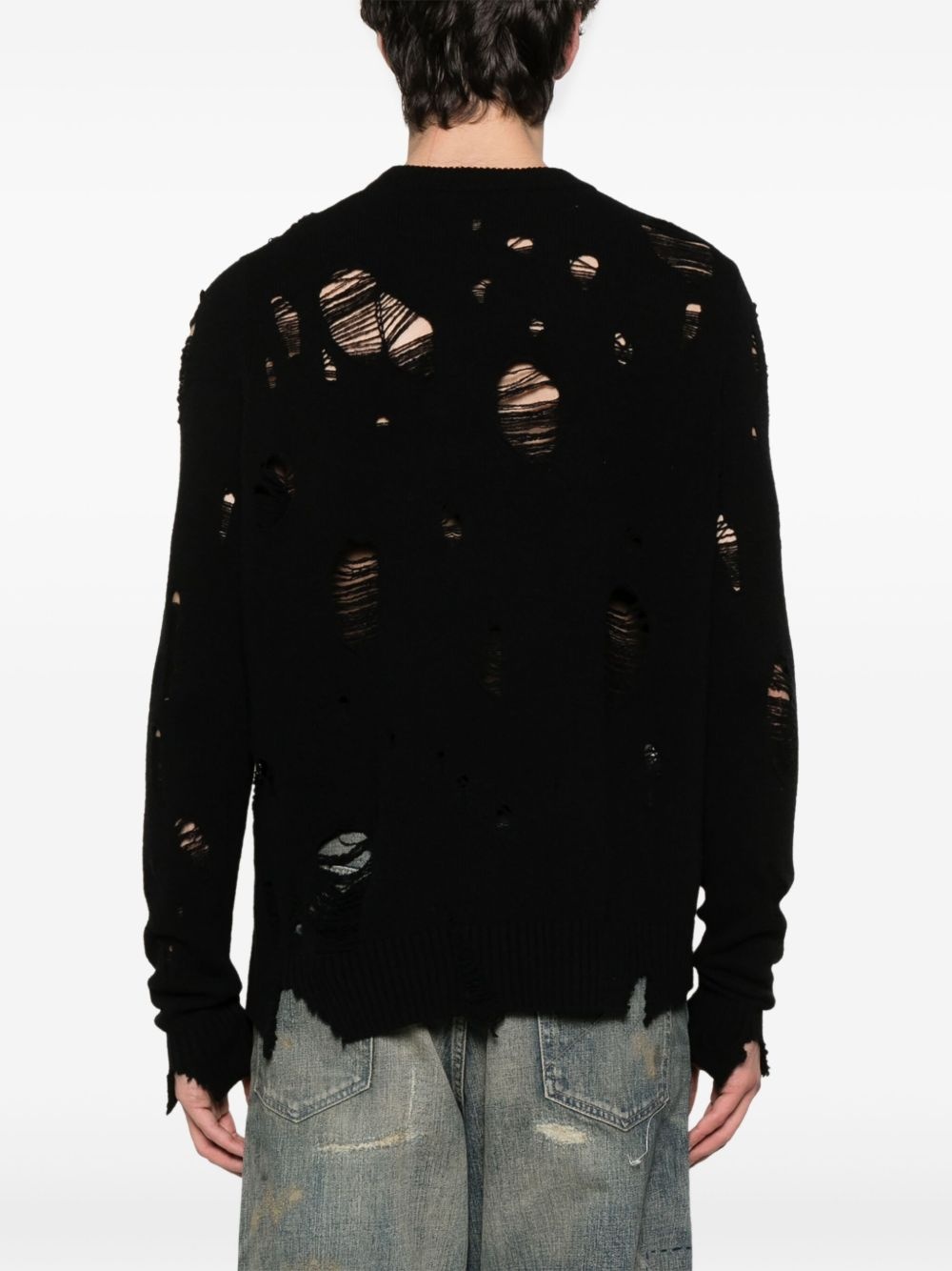 logo distressed sweater - 4