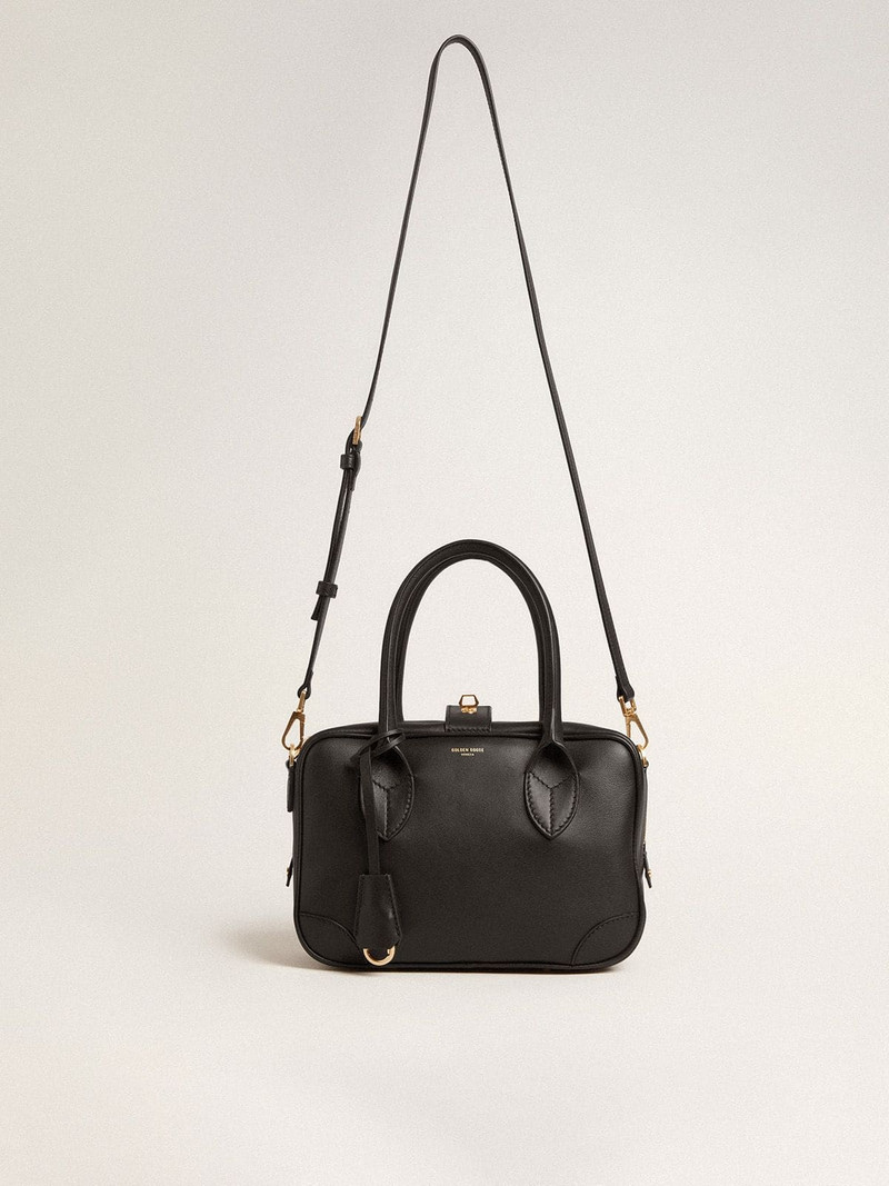 Golden Goose Vita Bag in smooth black leather with gold details outlook