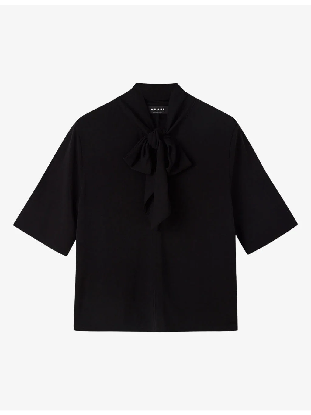 Tie-Neck Short-Sleeve Jersey Top - 1