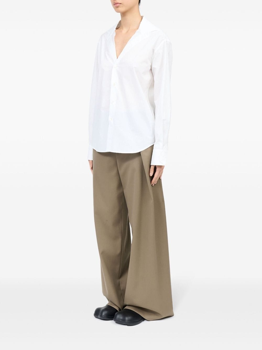 V-neck cotton shirt - 6