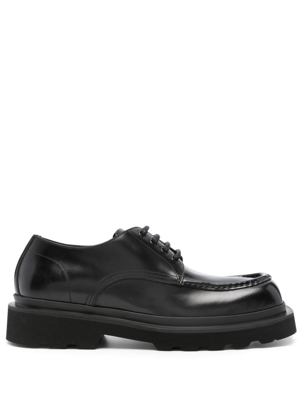 square-toe leather derby shoes - 1