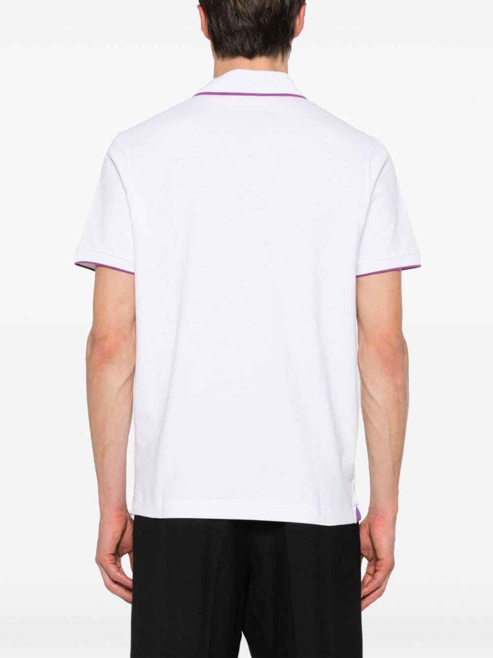 contrast-border polo shirt - 4