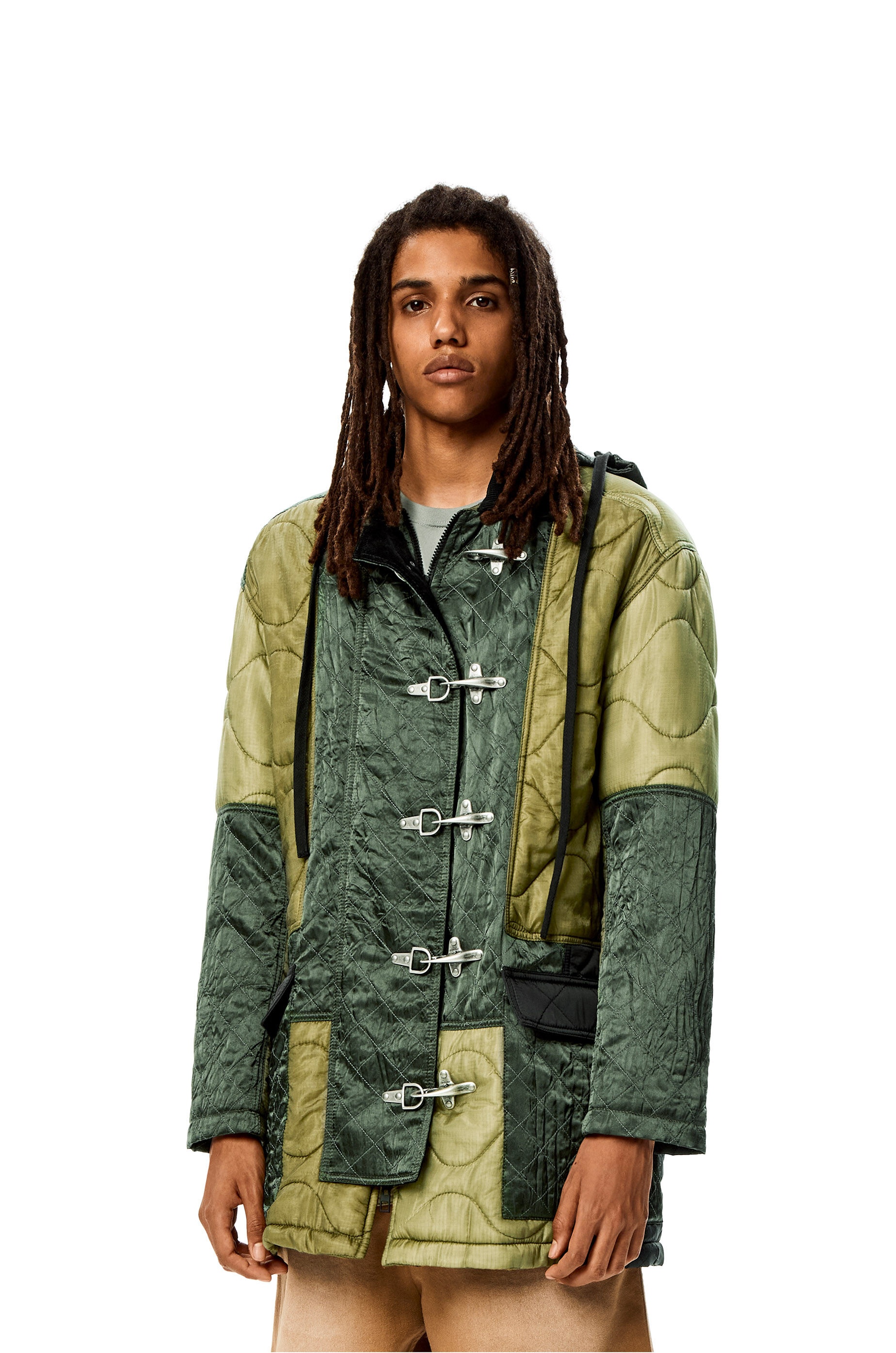 Patchwork padded parka - 3