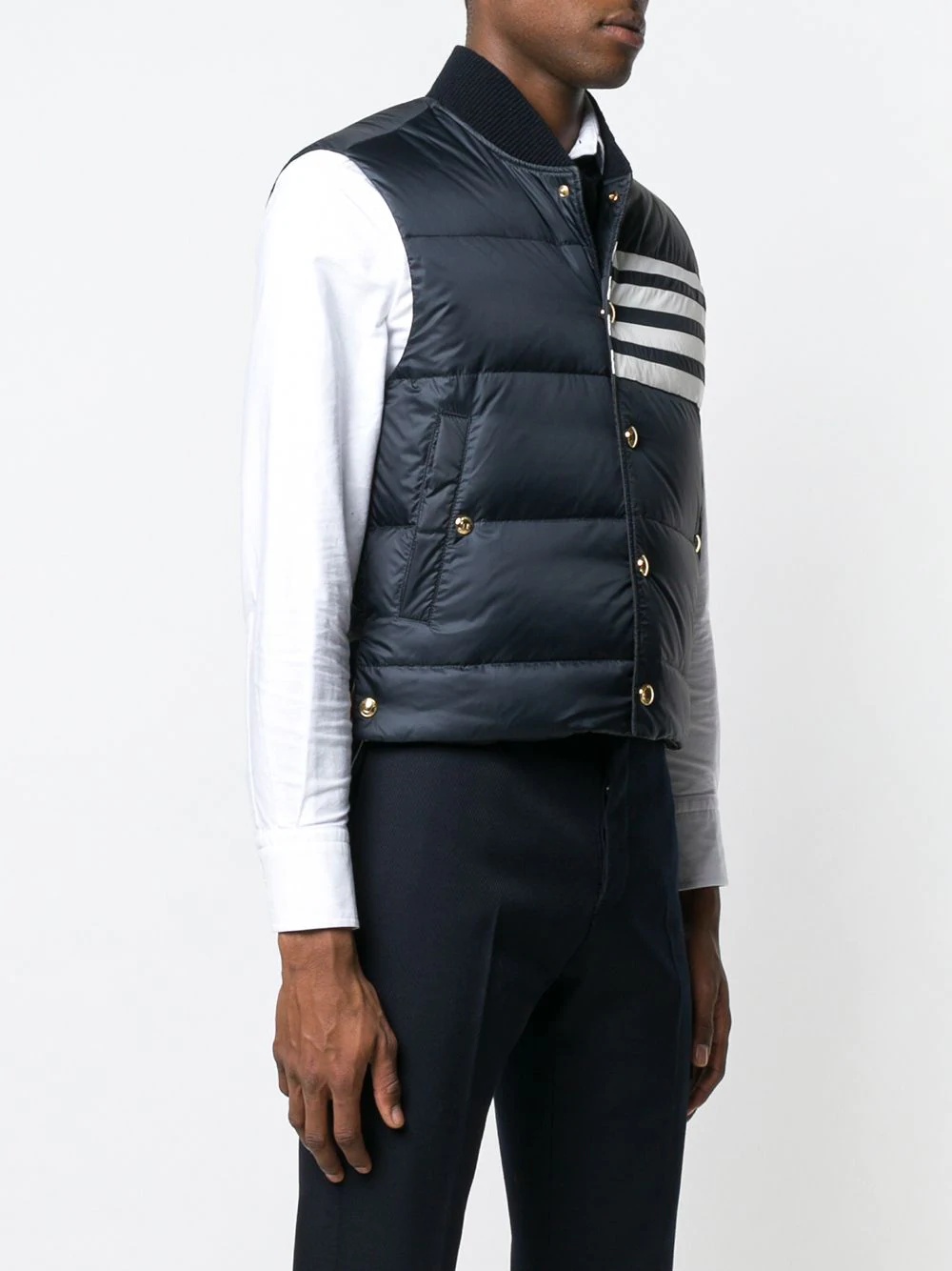 4-bar Matte Nylon Down Vest - 3