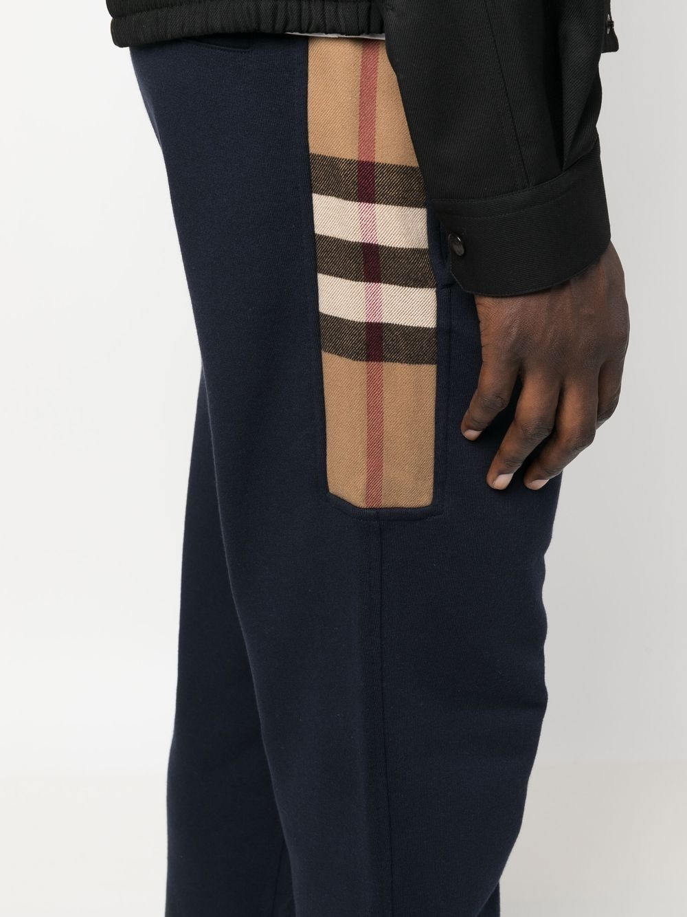 house check-panelled track pants - 5