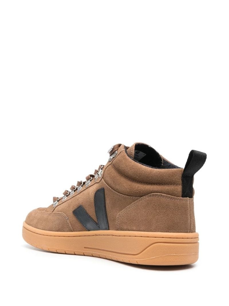 logo-patch leather sneakers - 3