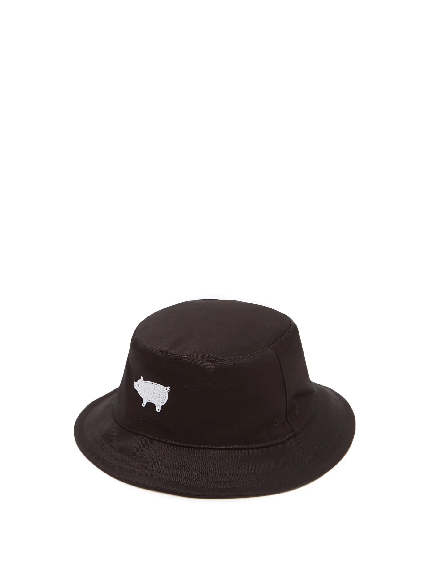 Pig-embroidered bucket hat - 1