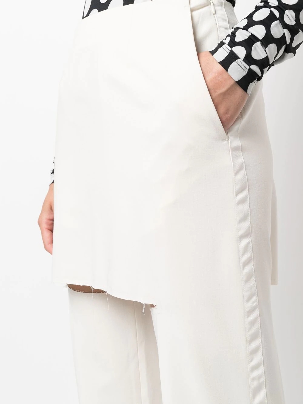 cut-out layered tailored trousers - 5