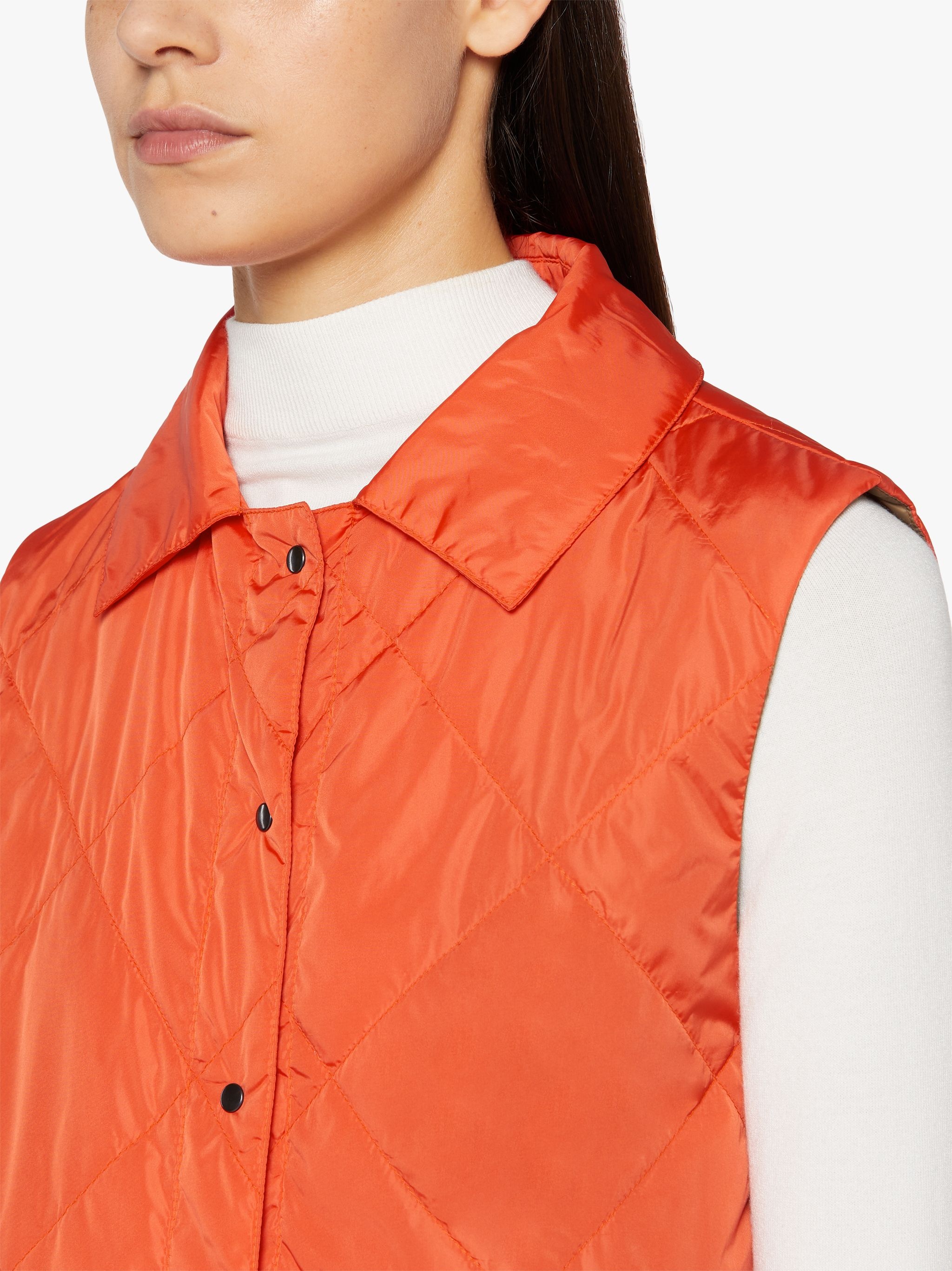 ANNABEL ORANGE NYLON QUILTED LINER VEST | LQV-005 - 5