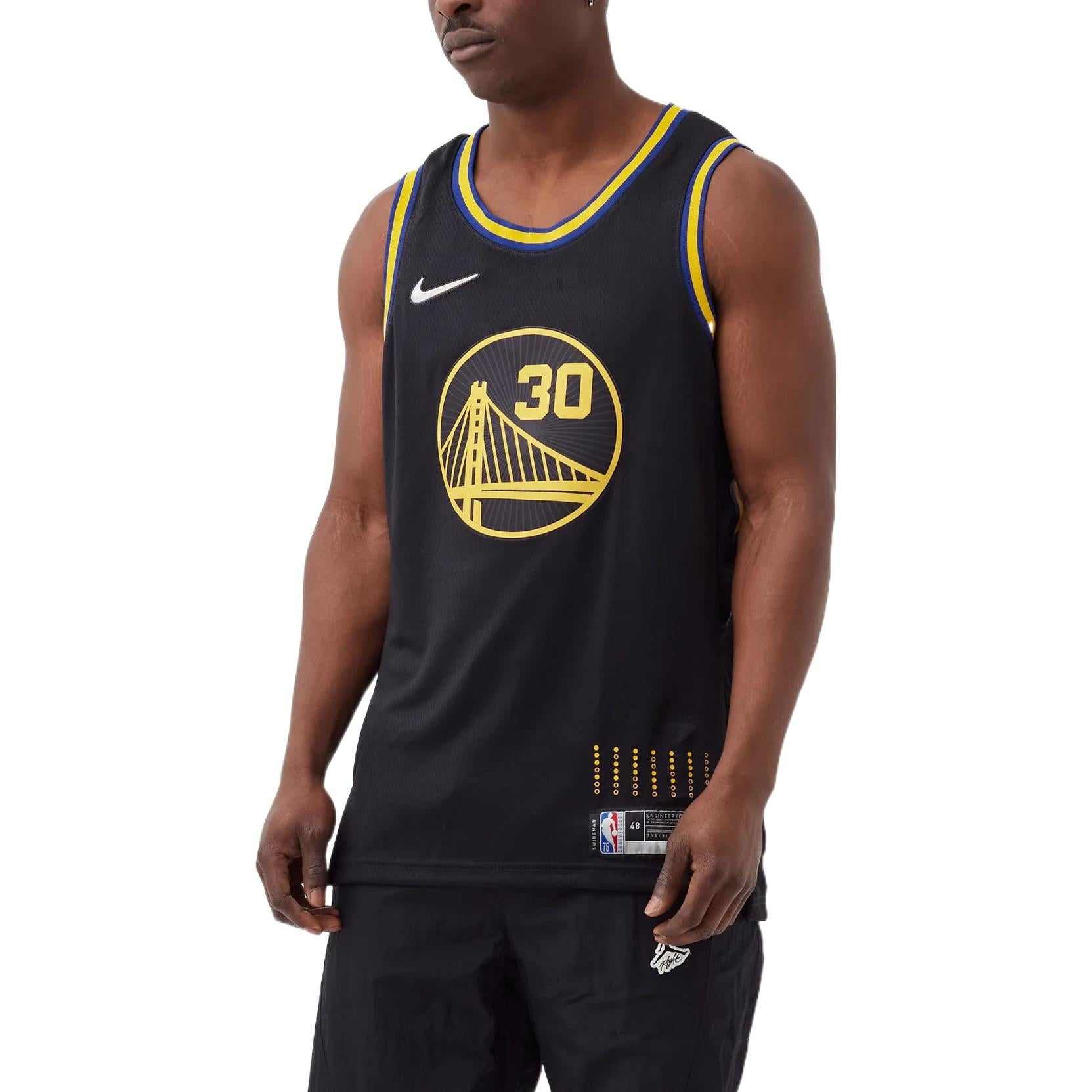 Nike NBA City Edition 75 Anniversary Basketball Jersey 'Black Yellow' DB4027-010 - 3