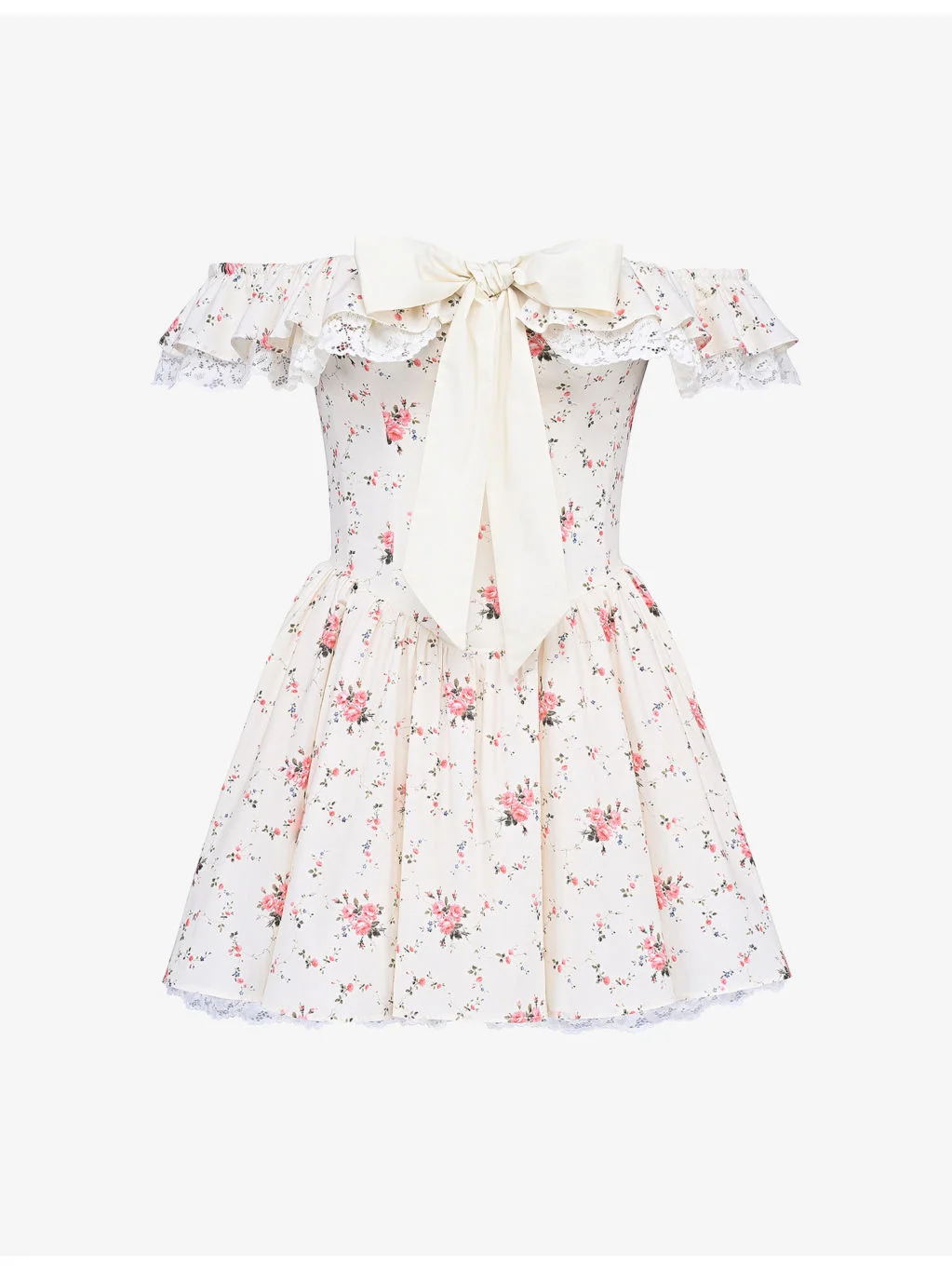 Jaide Floral-Print Off-Shoulder Stretch-Cotton Mini Dress - 1