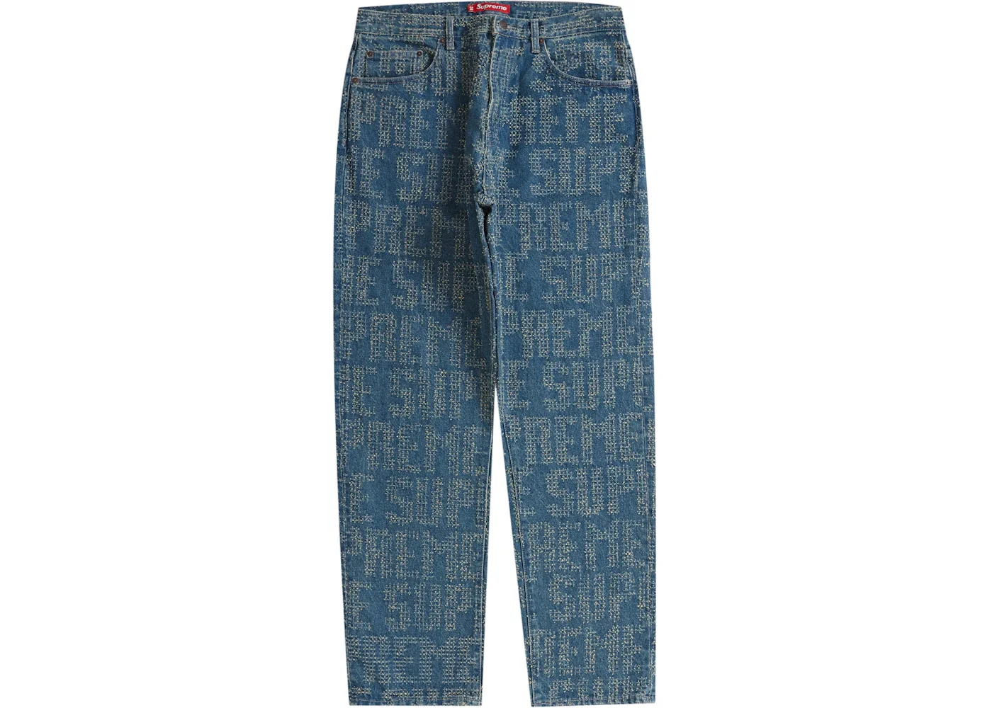 Supreme Needle Punch Regular Jean Washed Blue - 1