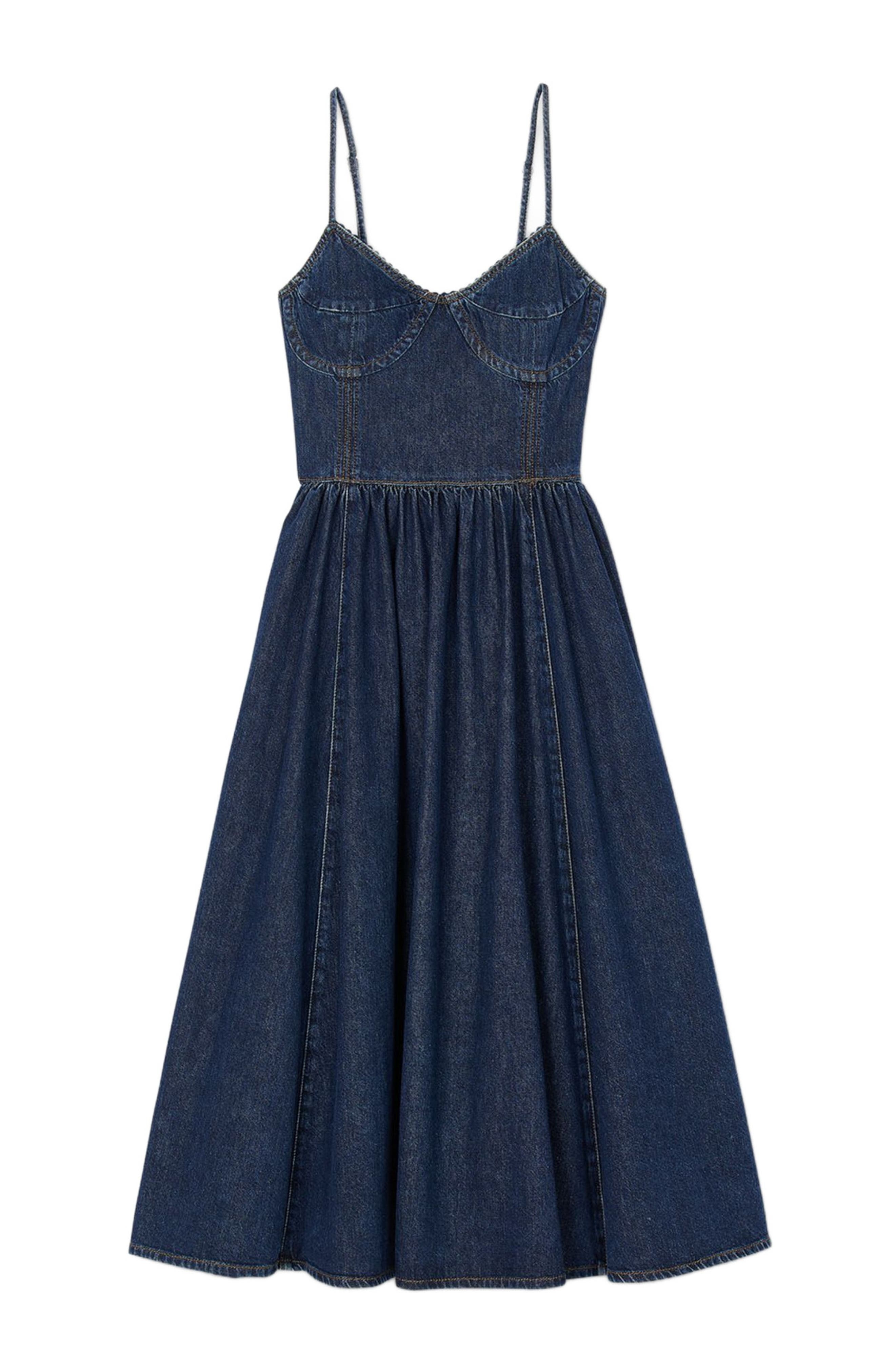 SANDRO Midi denim dress in Blue Jean at Nordstrom - 6