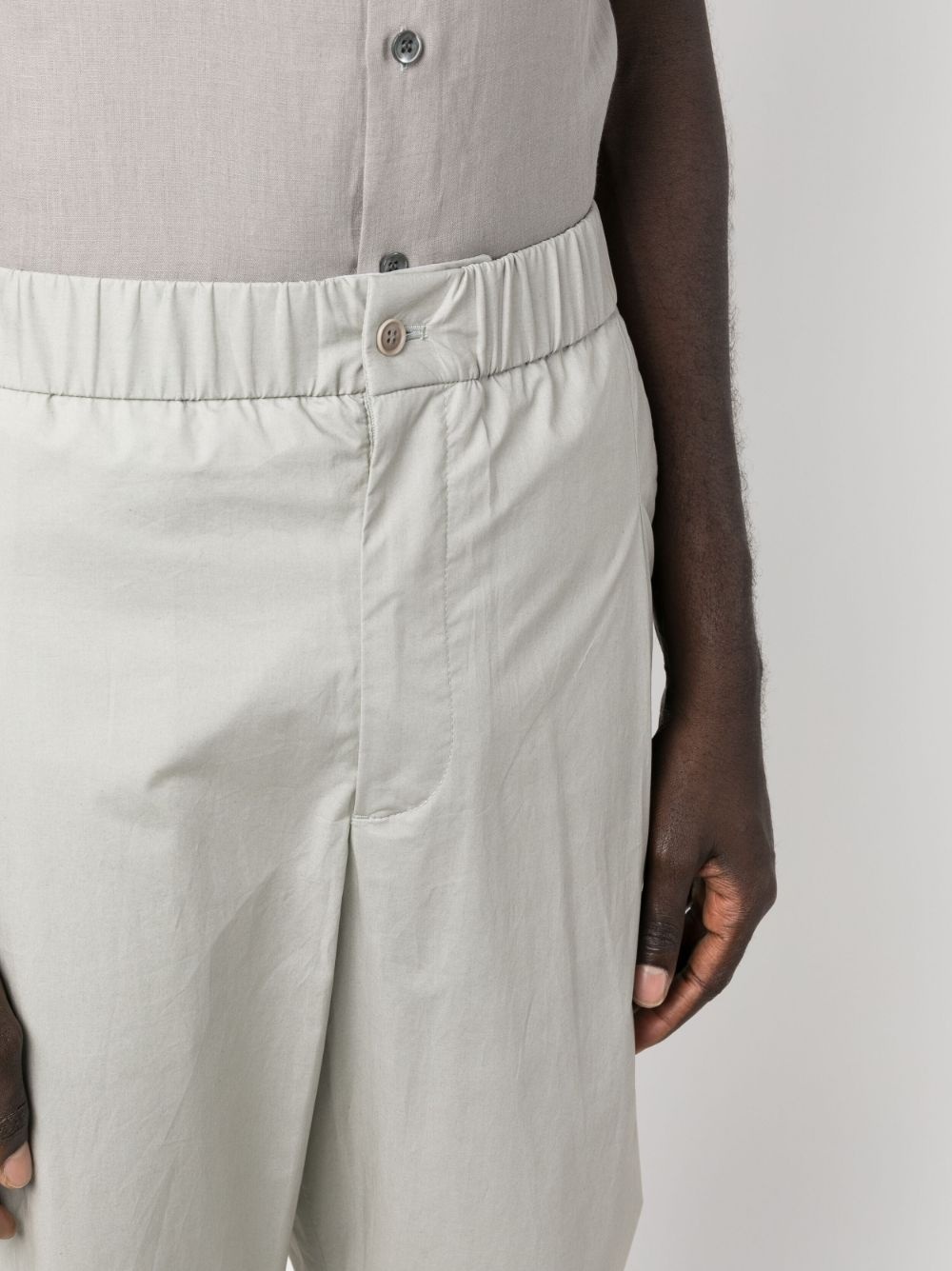 elasticated-waist cotton trousers - 5