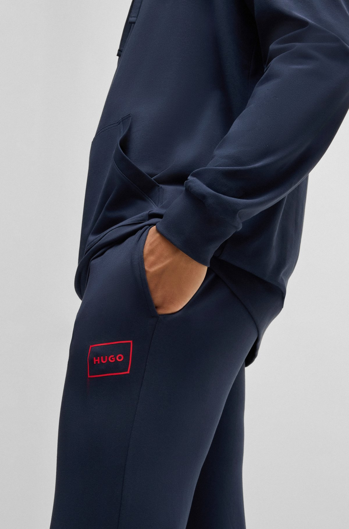 STRETCH-COTTON TRACKSUIT BOTTOMS WITH LOGO PRINT - 5
