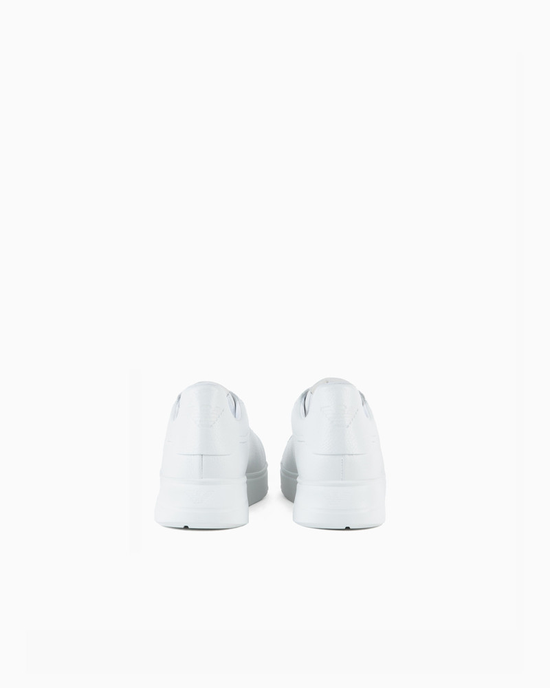 EMPORIO ARMANI Tumbled leather sneakers outlook