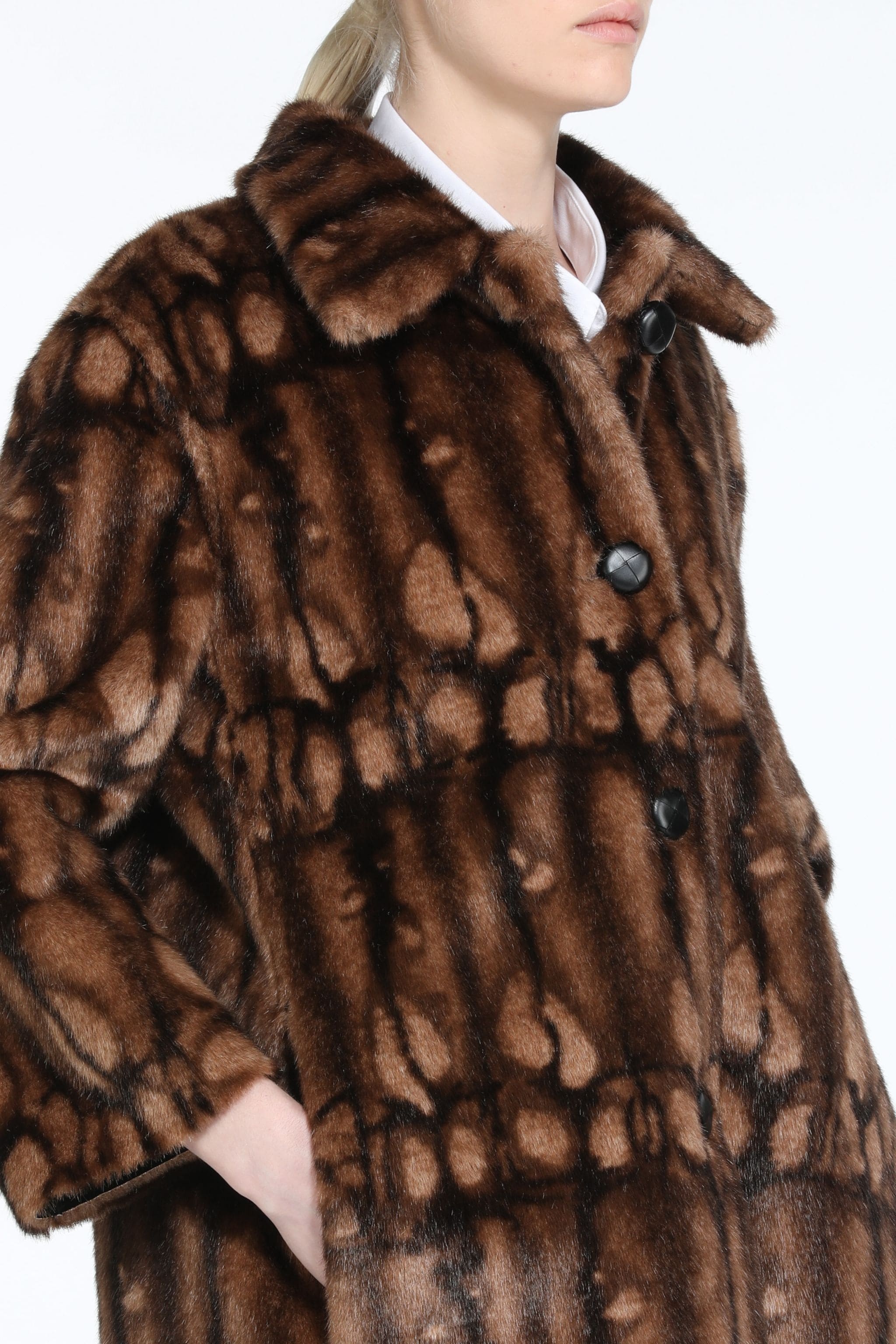 PRINTED SYNTHETIC-FUR COAT - 5