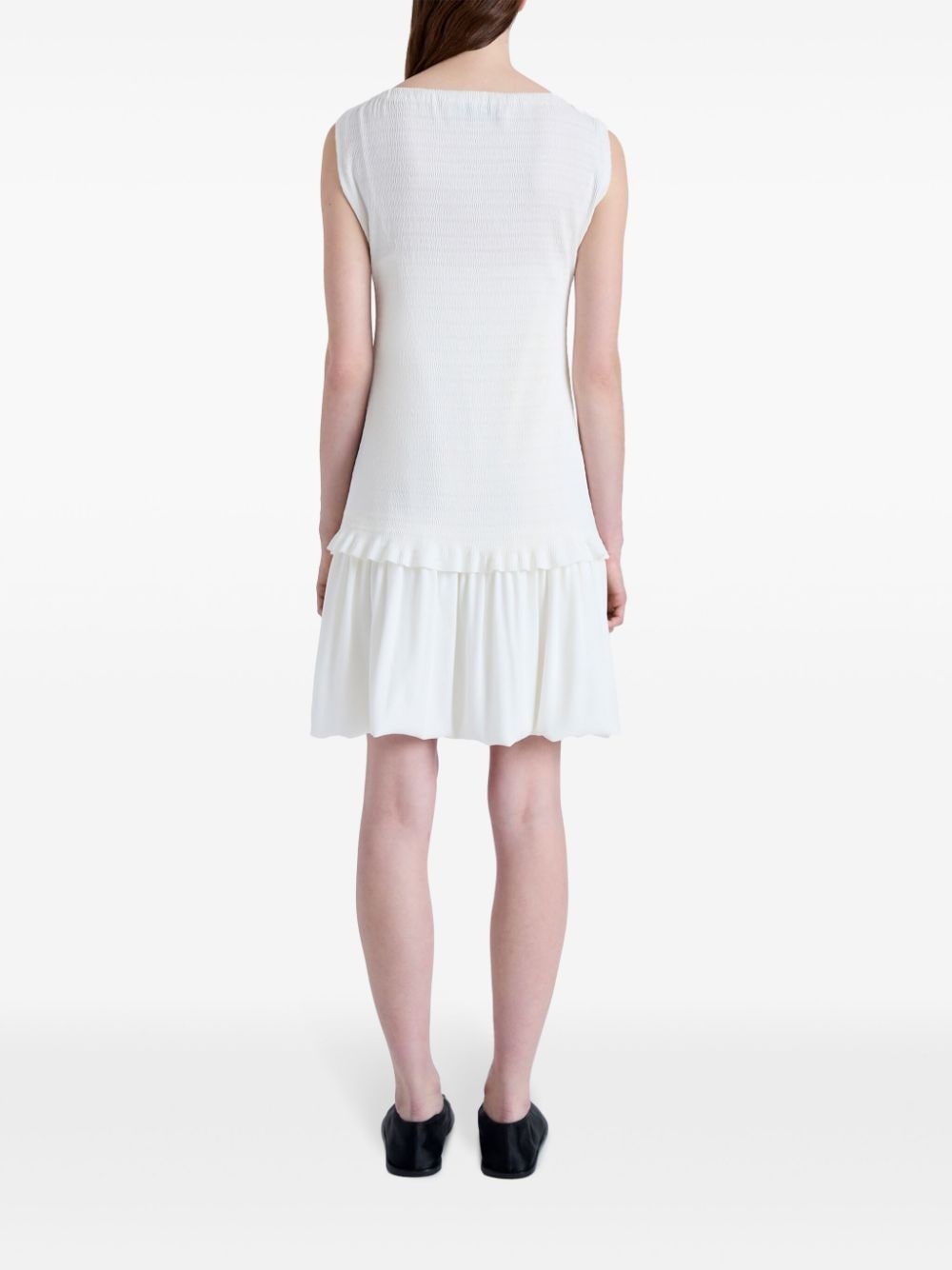 layered seersucker mini dress - 4