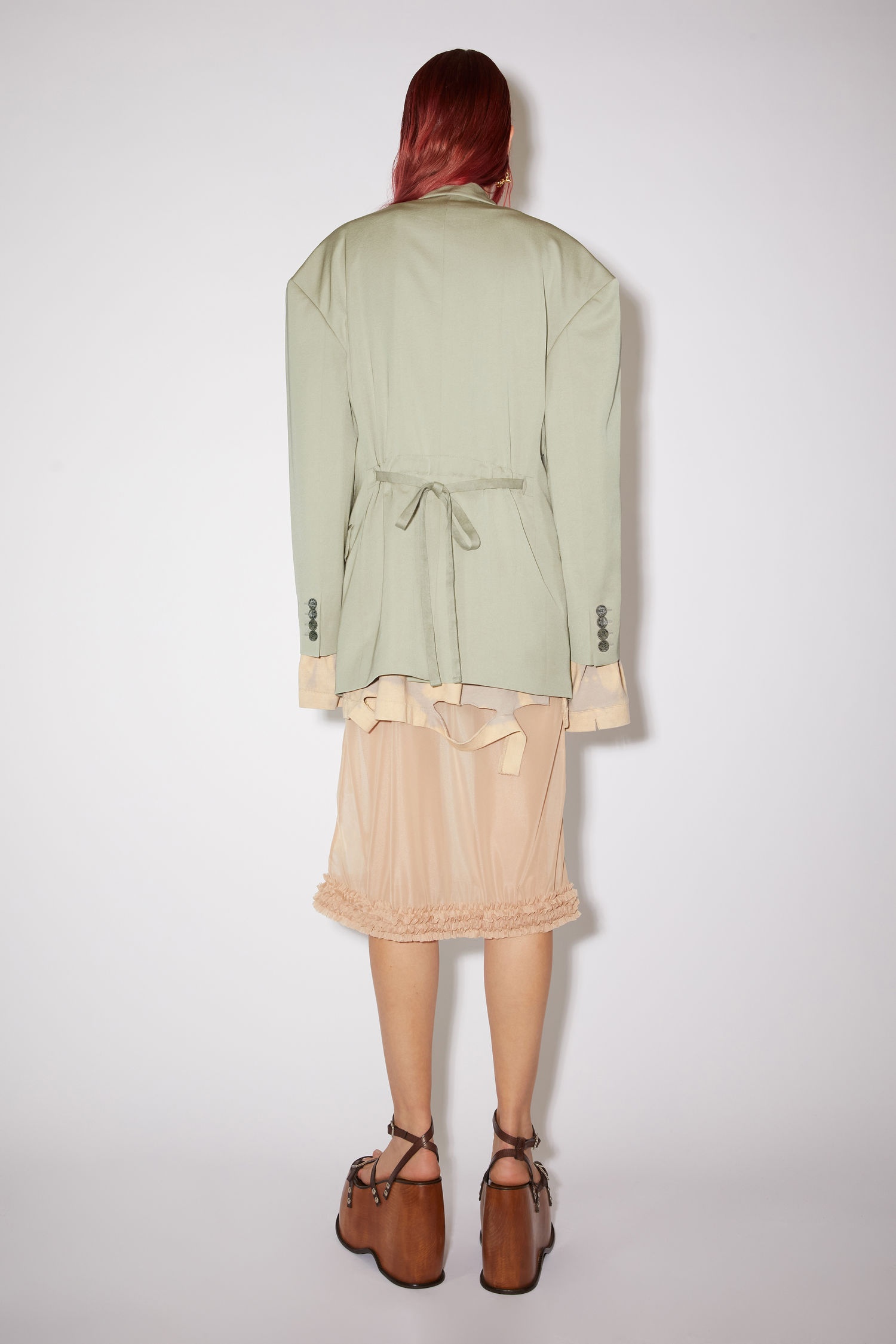 Belted suit jacket - Sage green - 3