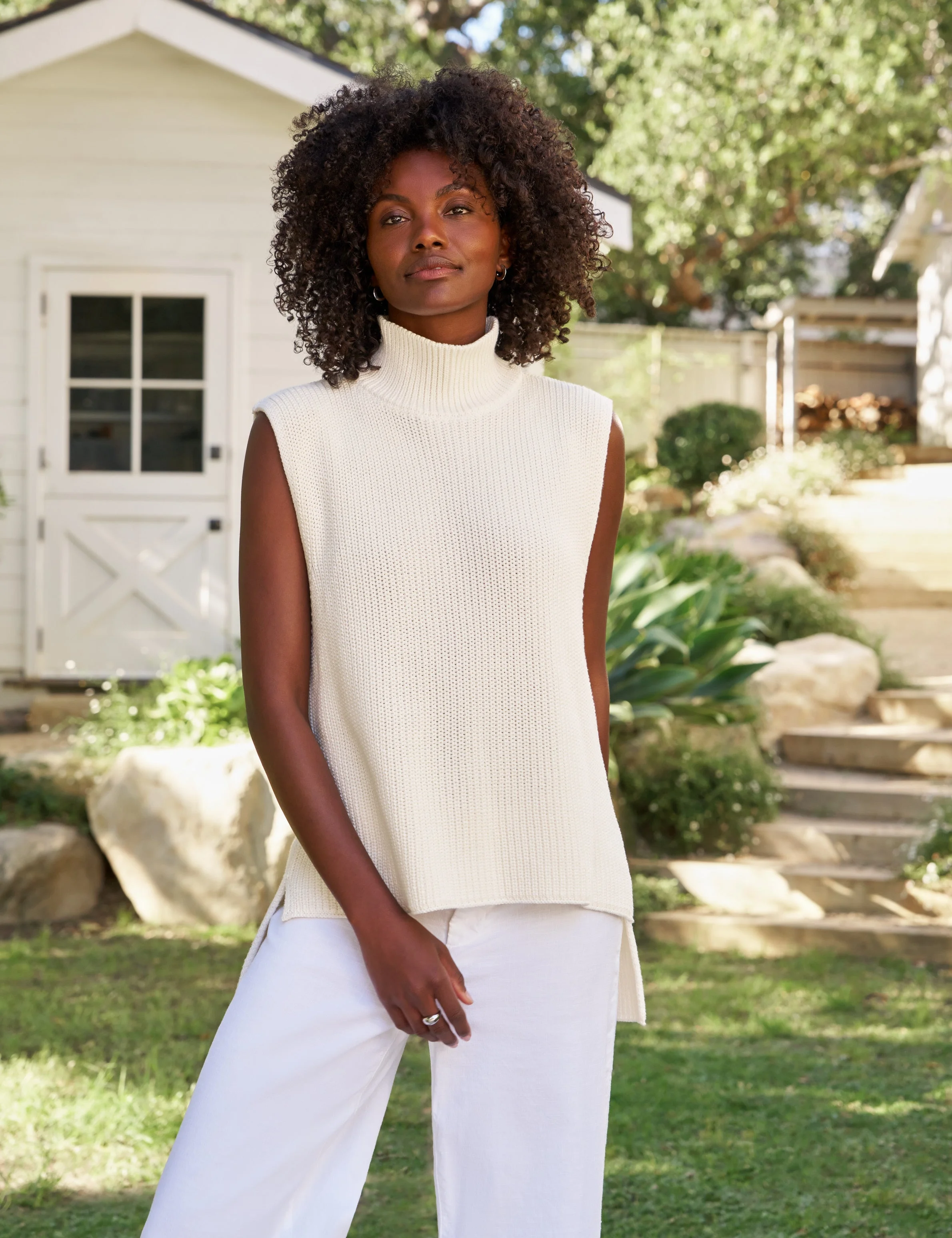 Mock Neck Sweater Shell - 1
