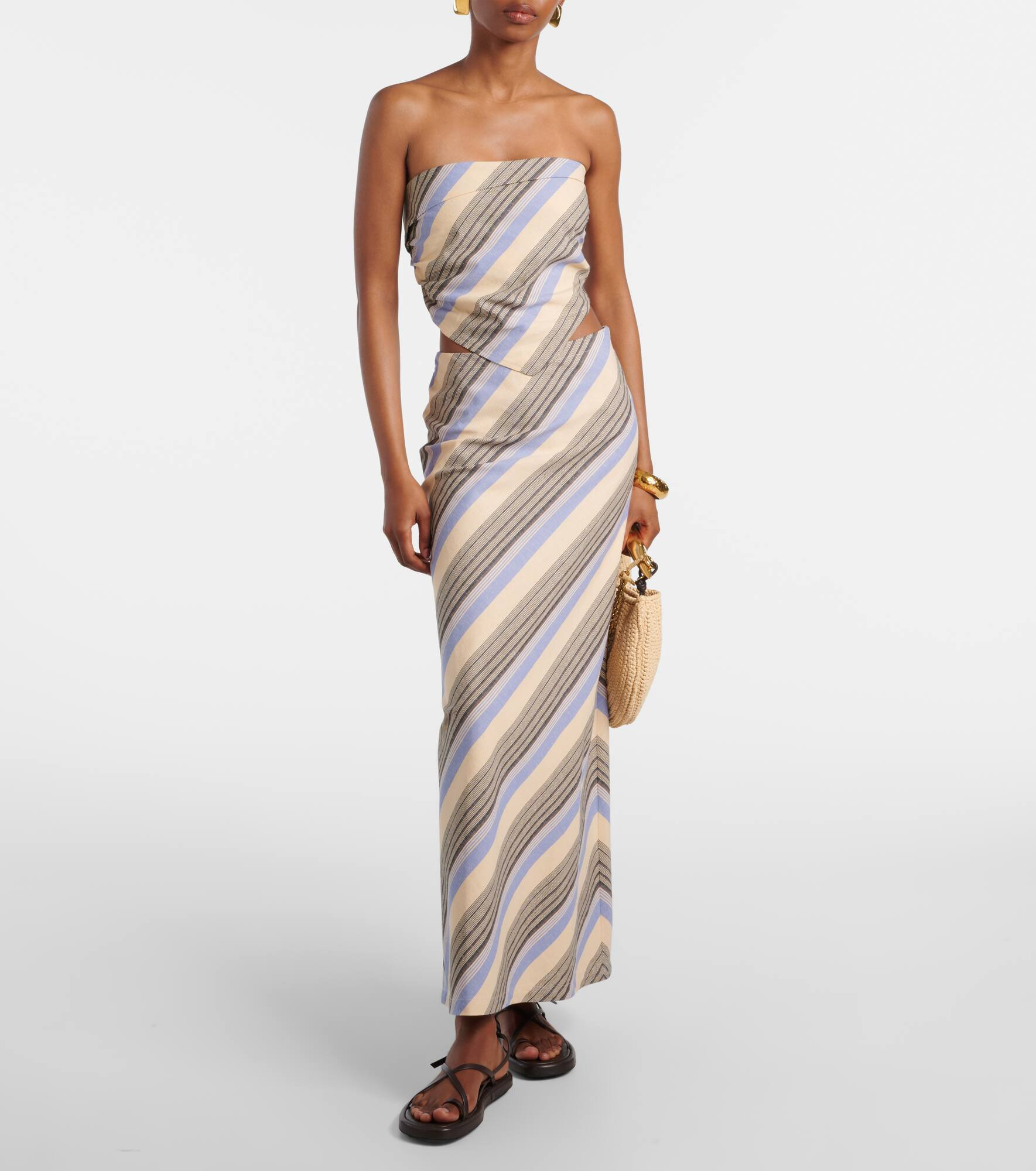 Elise cotton and linen maxi skirt - 2