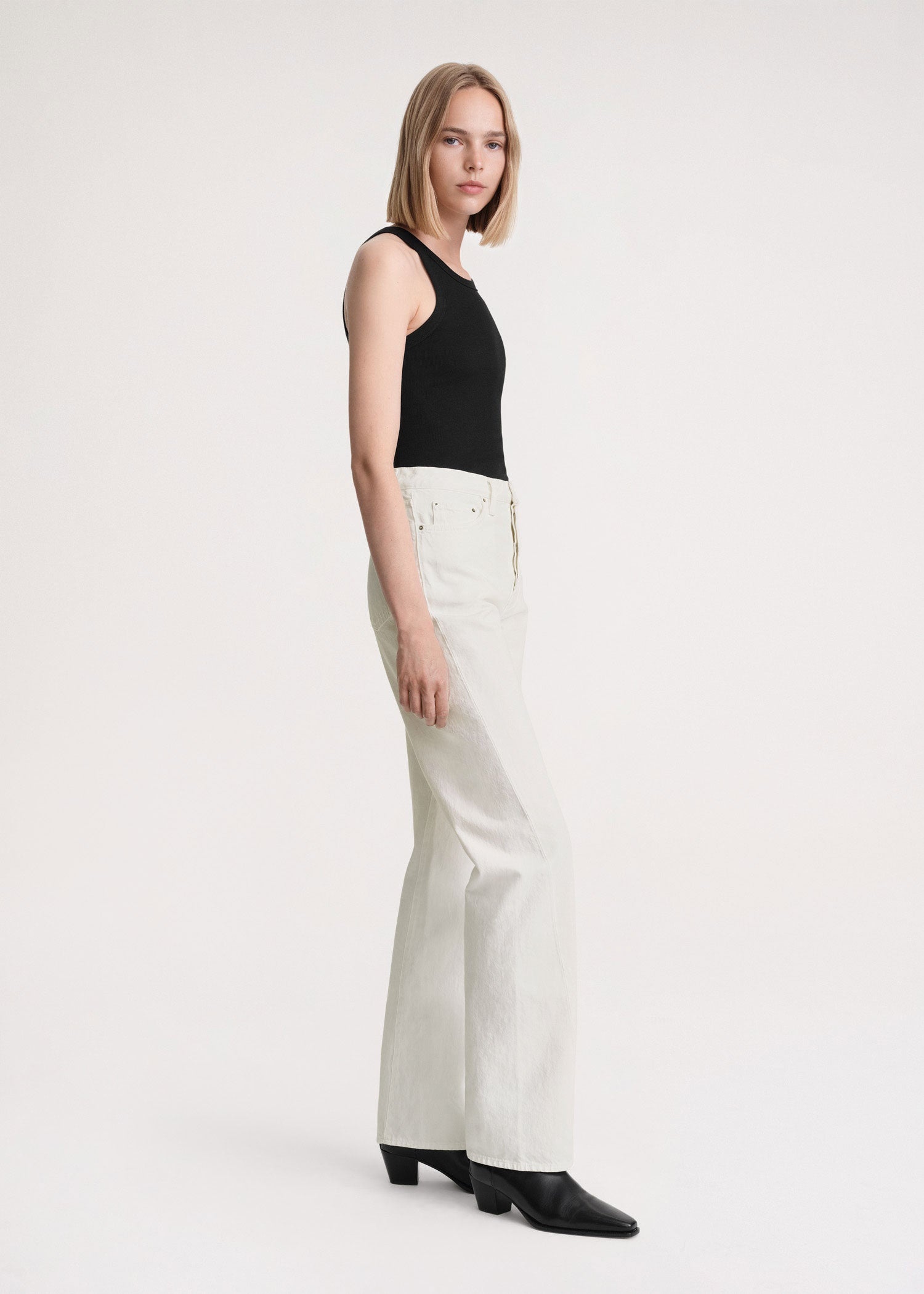 Twisted seam denim full length off-white - 3