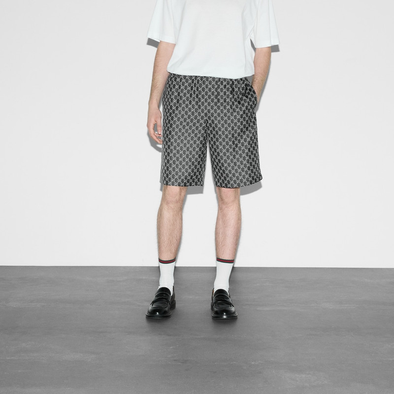 GG print silk twill shorts 3
