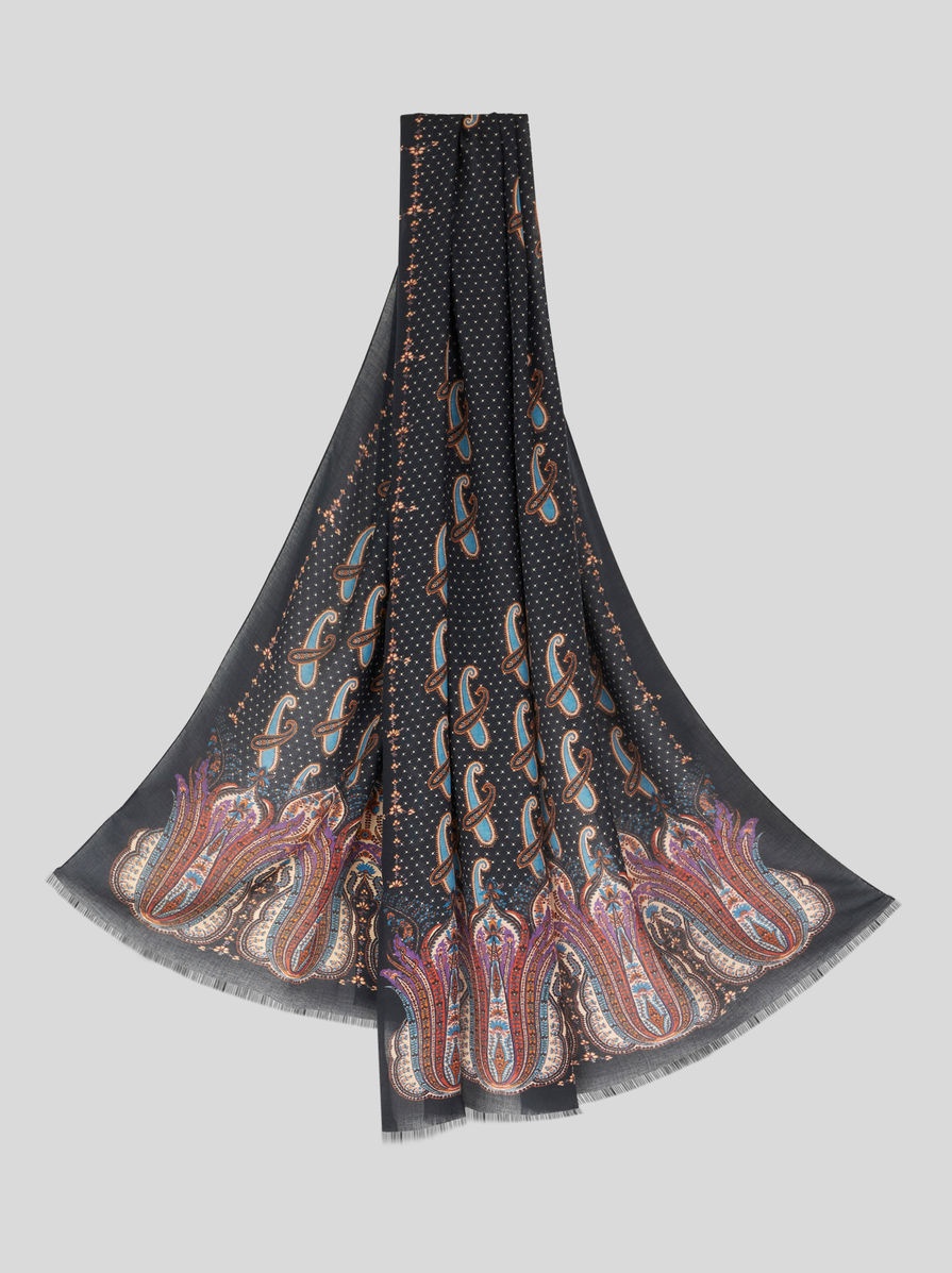 PAISLEY AND POLKA DOT SCARF - 1