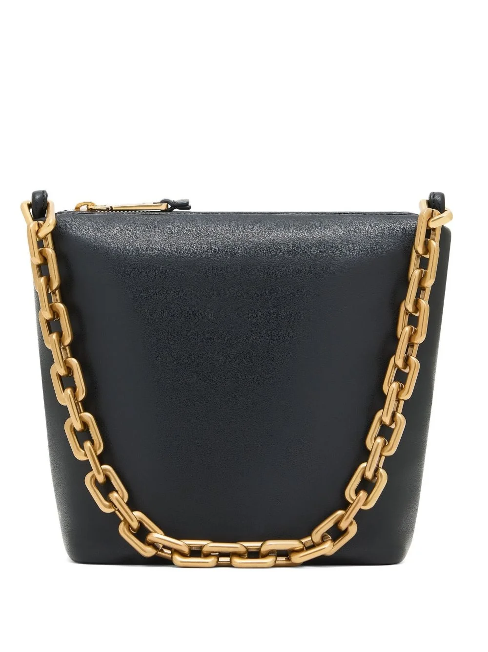 chain-link leather shoulder bag - 1