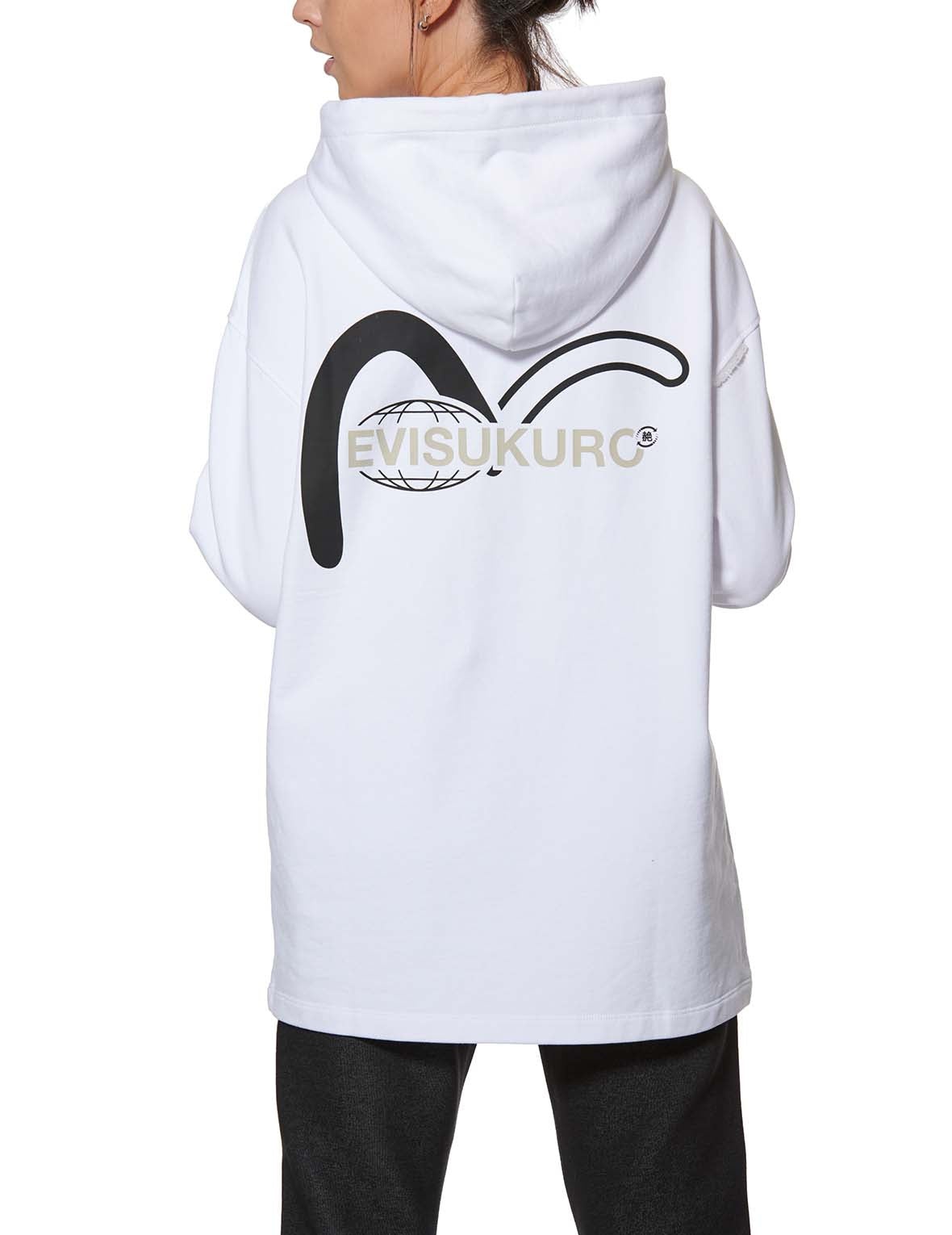 Warning Sign Print Oversized Hoodie - 3