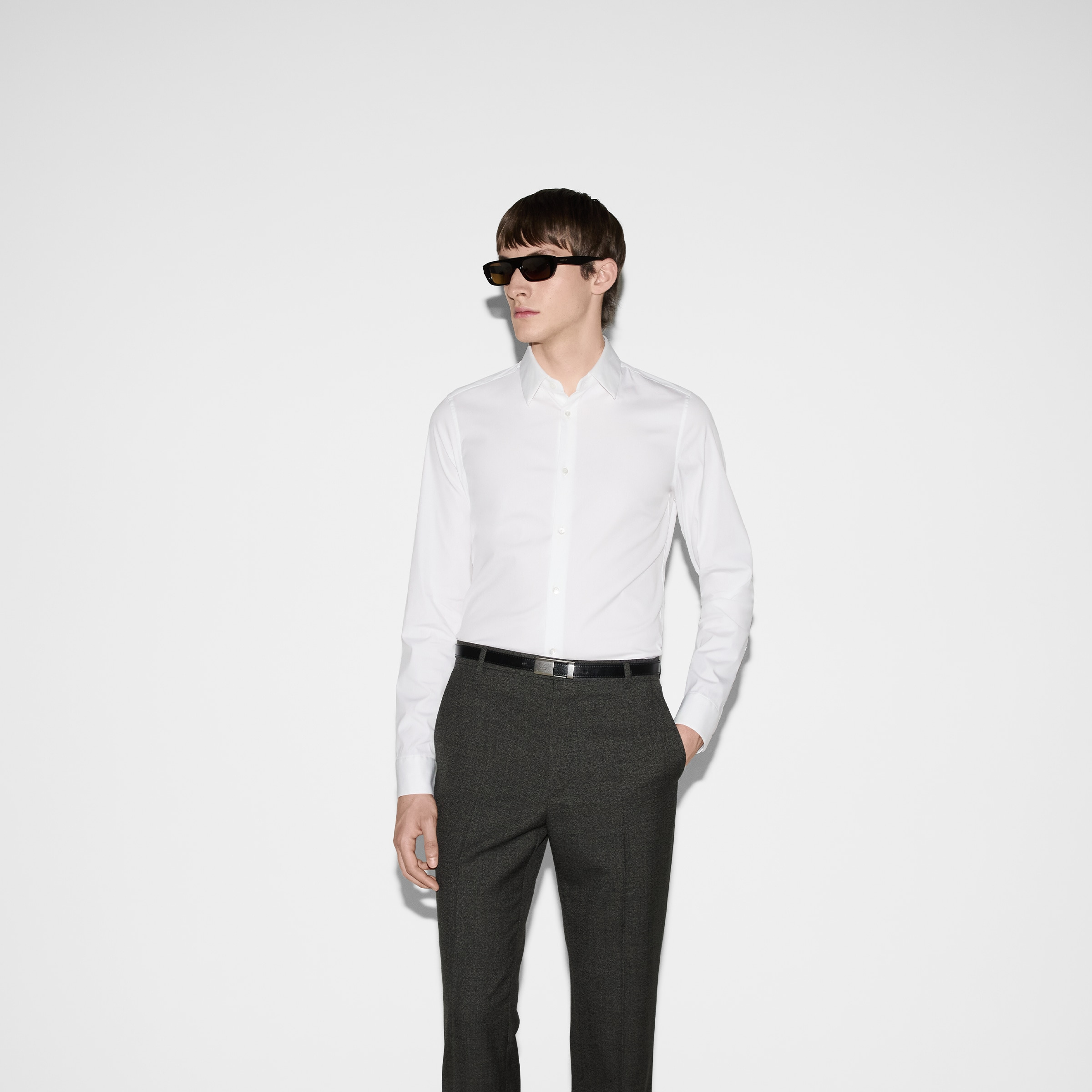 Stretch cotton poplin shirt - 3