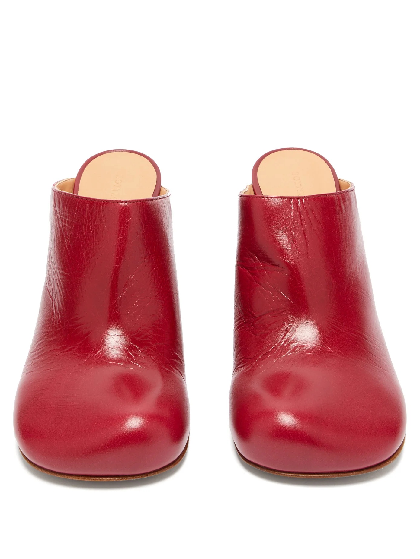 Exaggerated-toe leather mules - 5