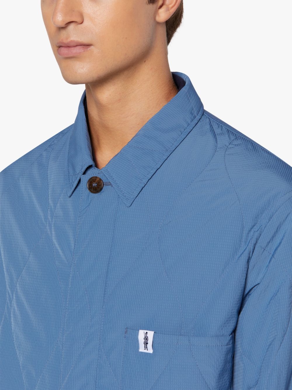 SEESUCKER CHORE SKY BLUE QUILTED JACKET | GQM-215 - 5