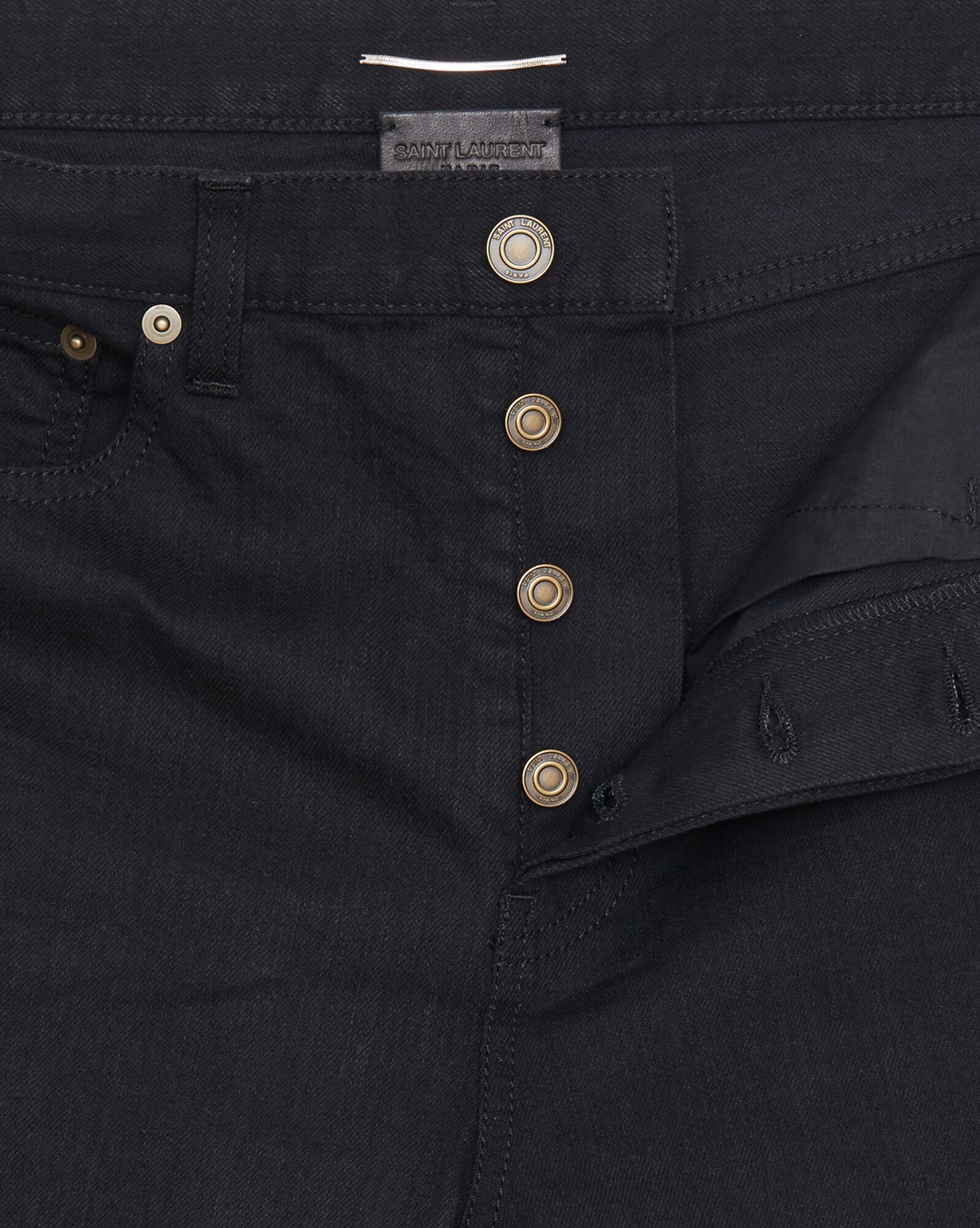 slim-fit jeans in worn black stretch denim - 3