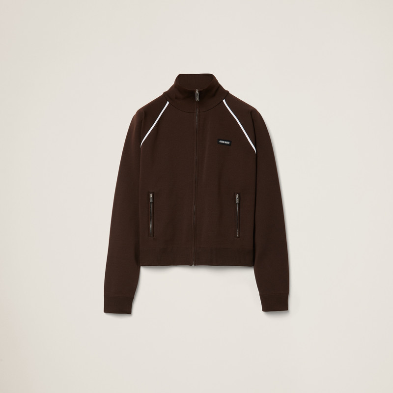 Technical yarn zipper cardigan 1