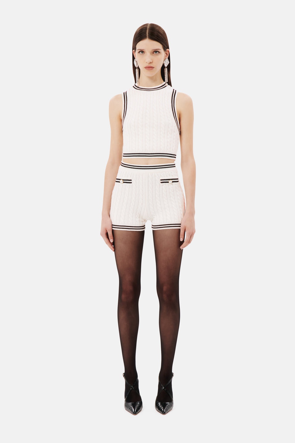 COTTON BLEND KNITTED SHORTS - 4