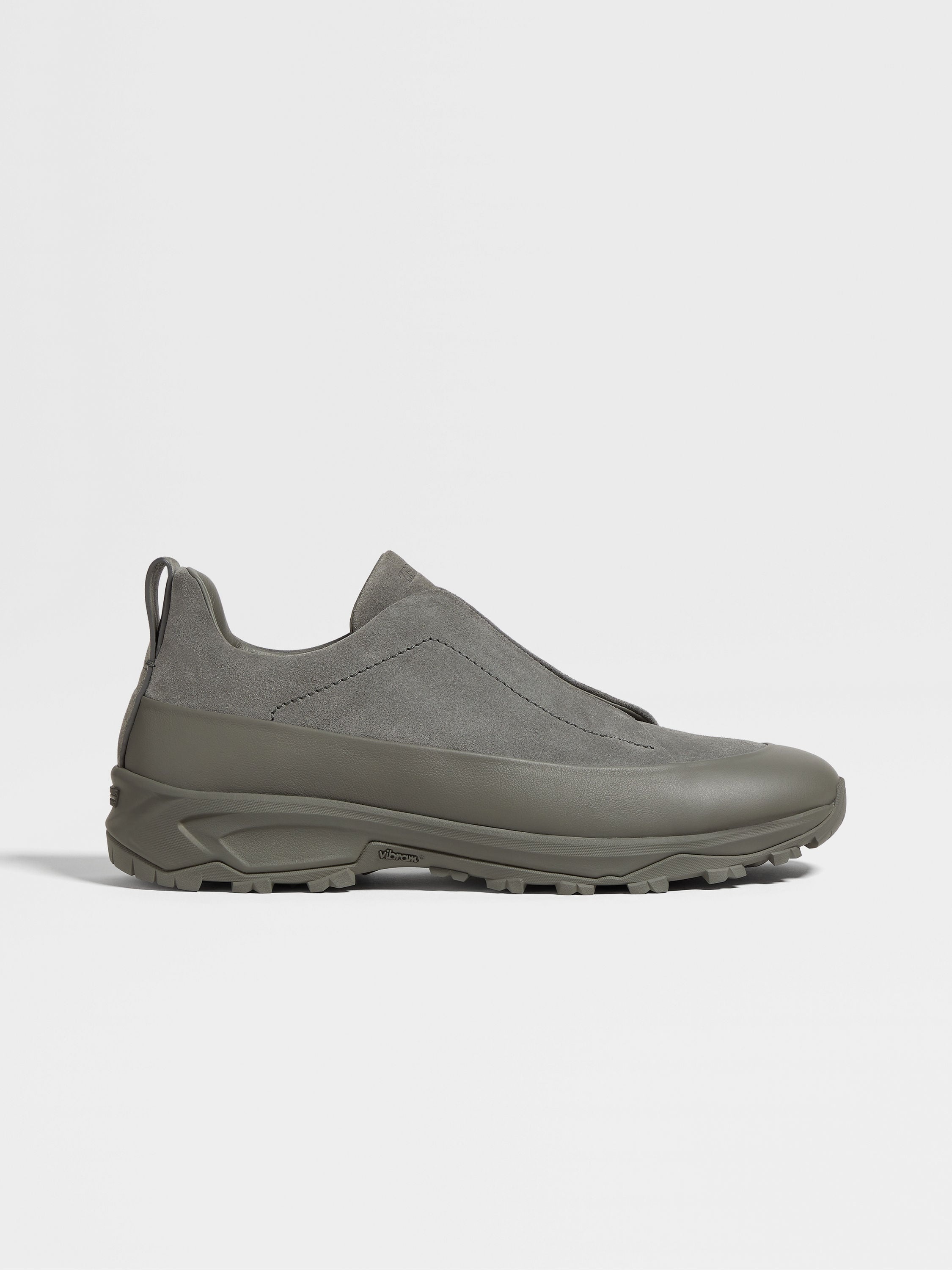 GREY SUEDE AND LEATHER TRIPLE STITCH™ MONTE SNEAKERS - 5