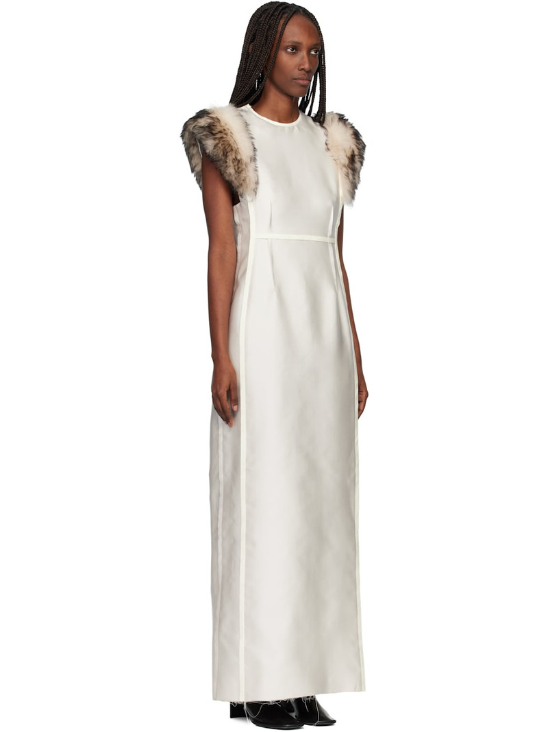 Off-White Silk Poly Duchesse Maxi Dress 2