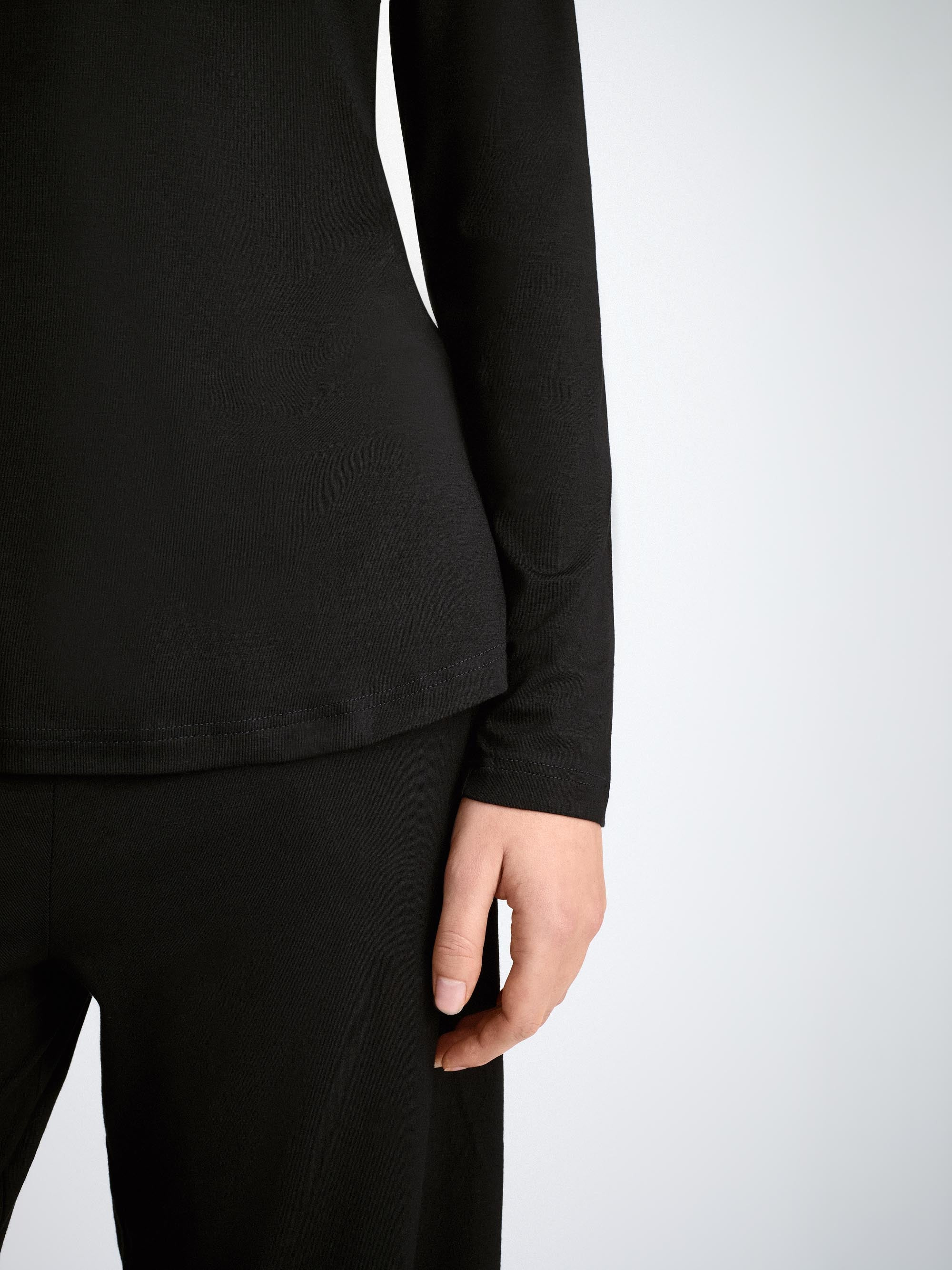 Women's Long Sleeve T-Shirt Lara Micro Modal Stretch Black - 7