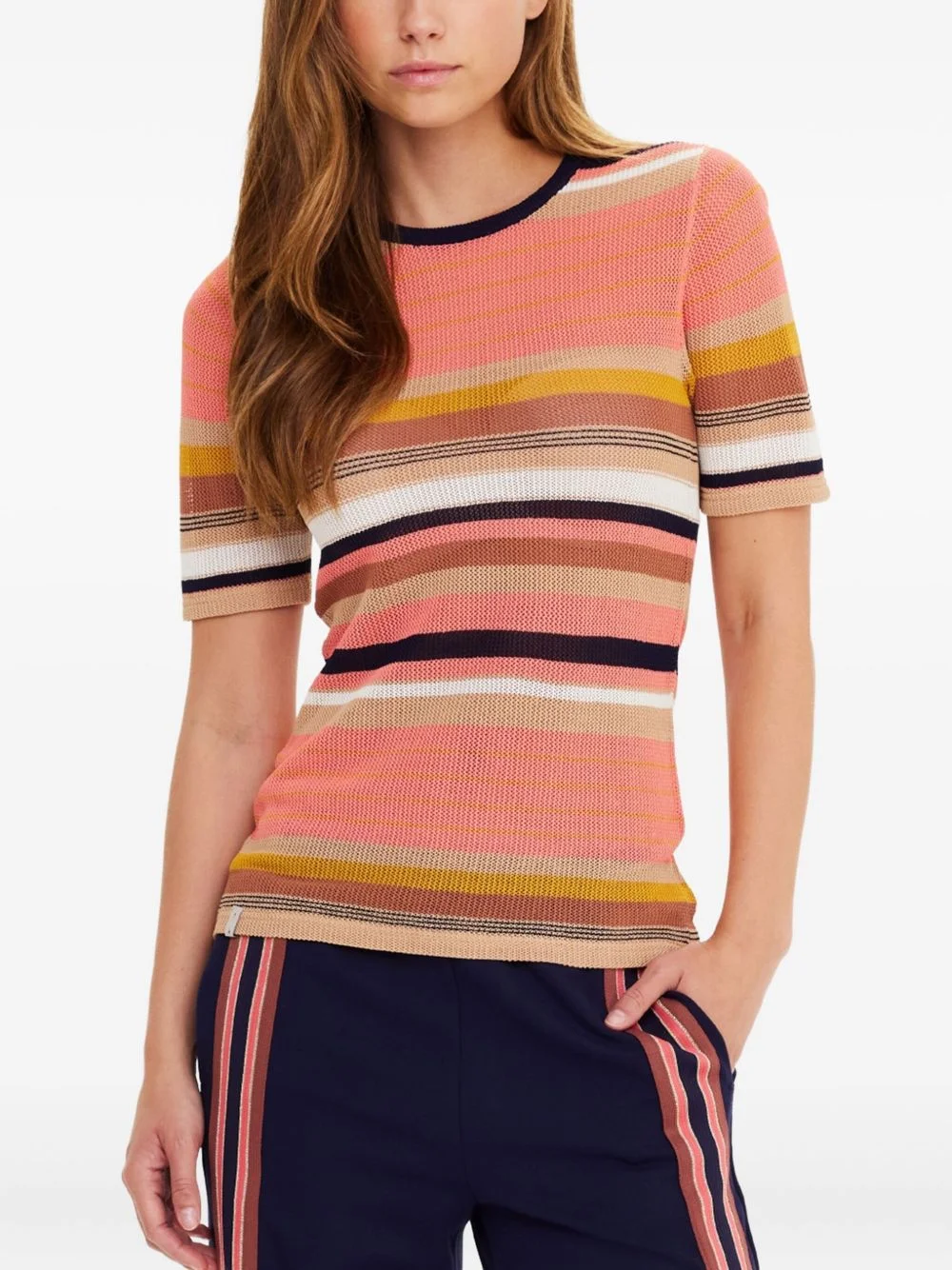 Sutton striped-knitted T-shirt - 1
