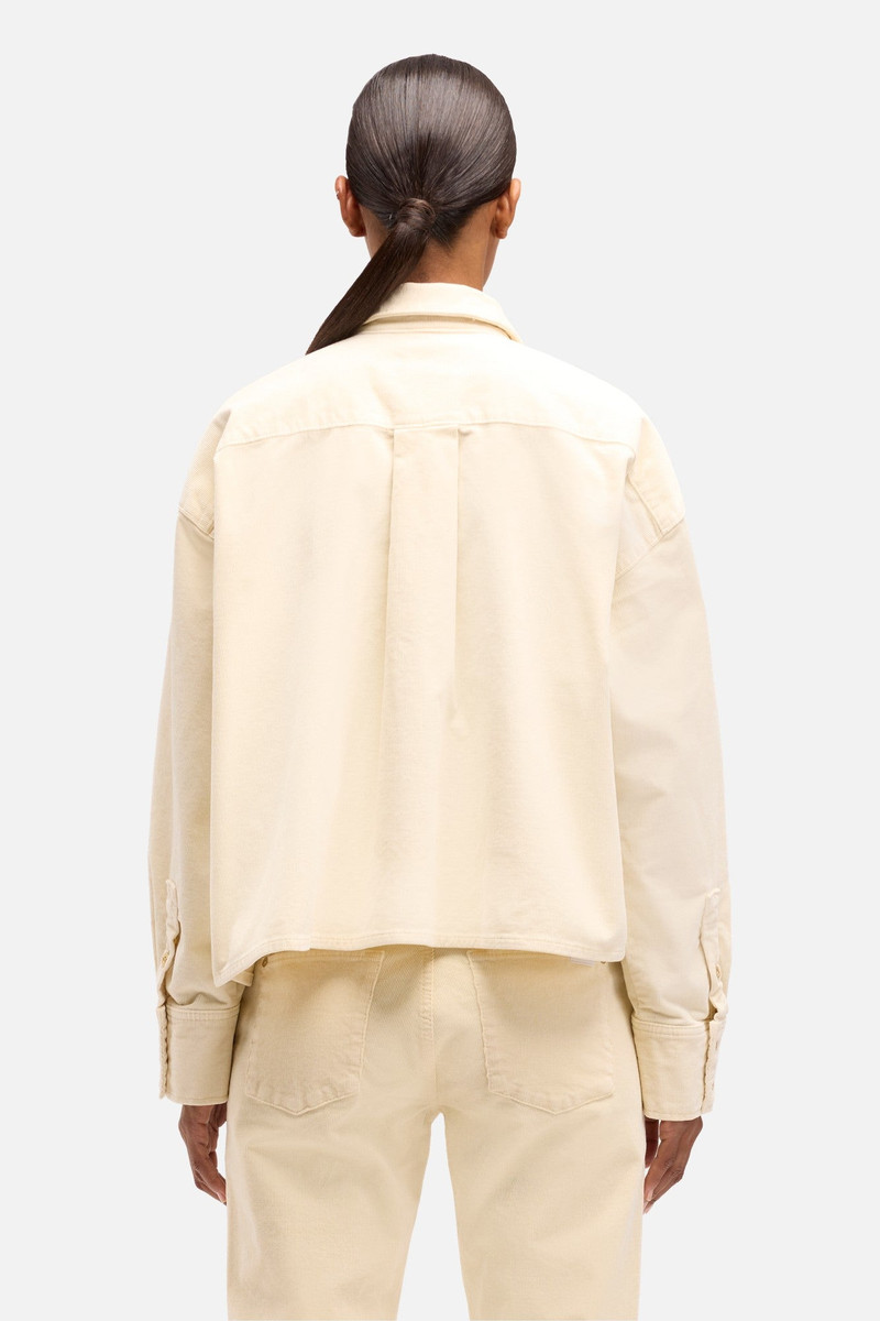 Corduroy Nina Cropped Shirt in Eggshell 5