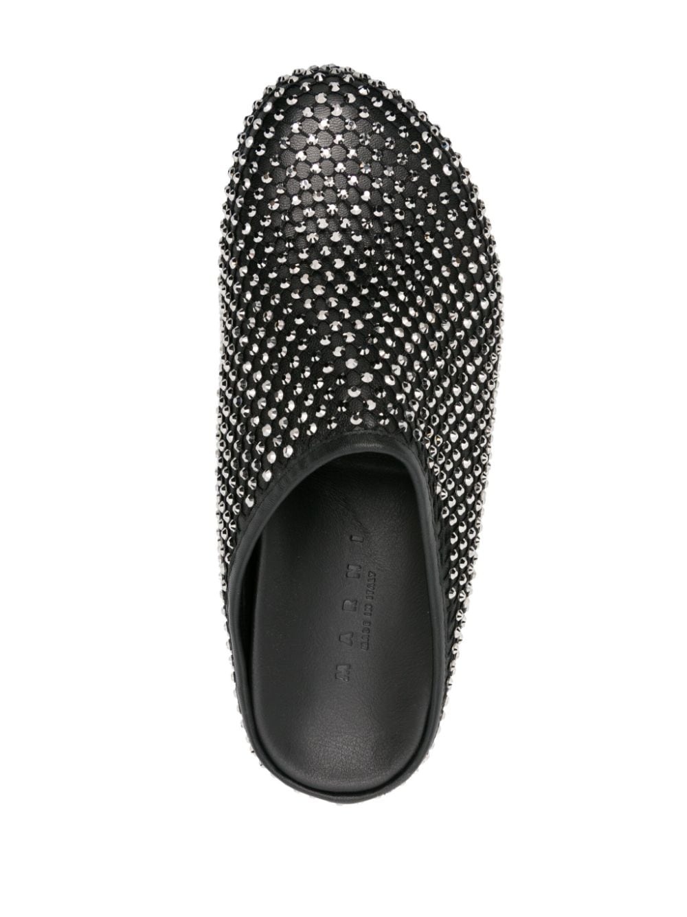rhinestone-embellished leather mules - 4