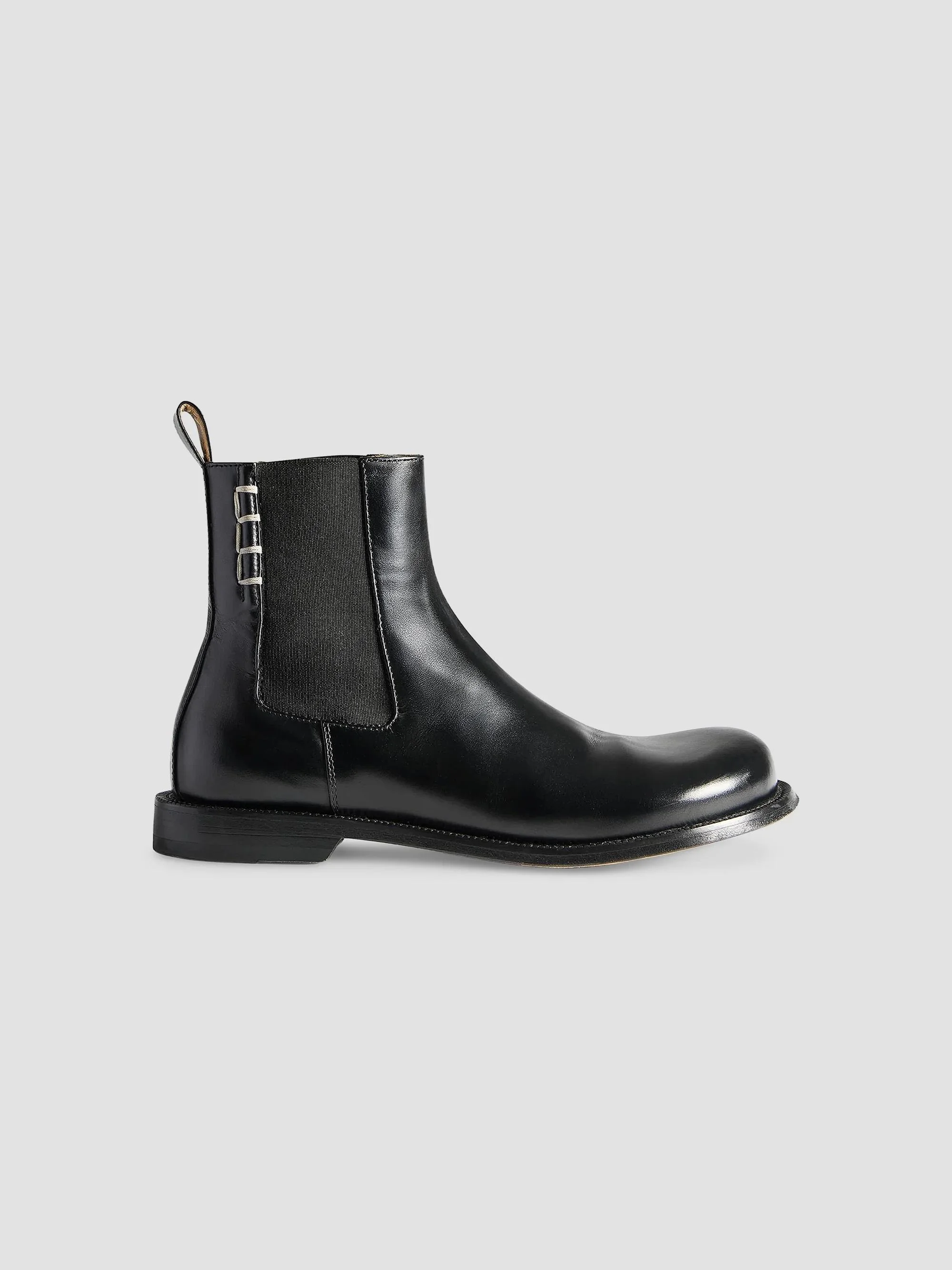 Women's Leather Chelsea Loafer Boots - Black - 1