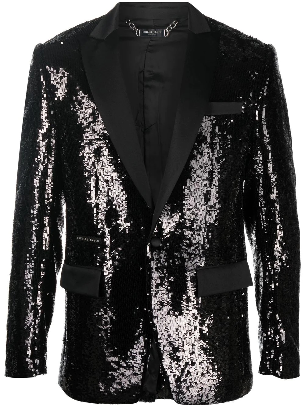 sequin single-breasted blazer - 1