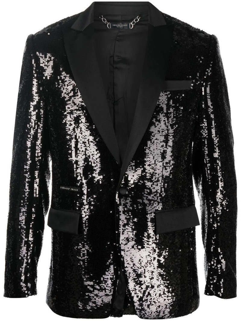 sequin single-breasted blazer 1