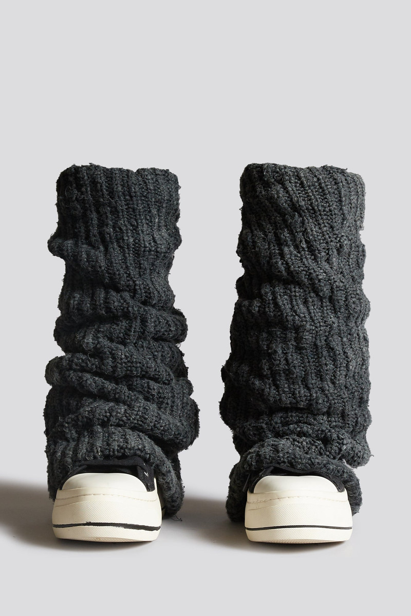 R13 KURT HIGH TOP SNEAKER WITH WARMER - WASHED BLACK HALF CARDIGAN outlook
