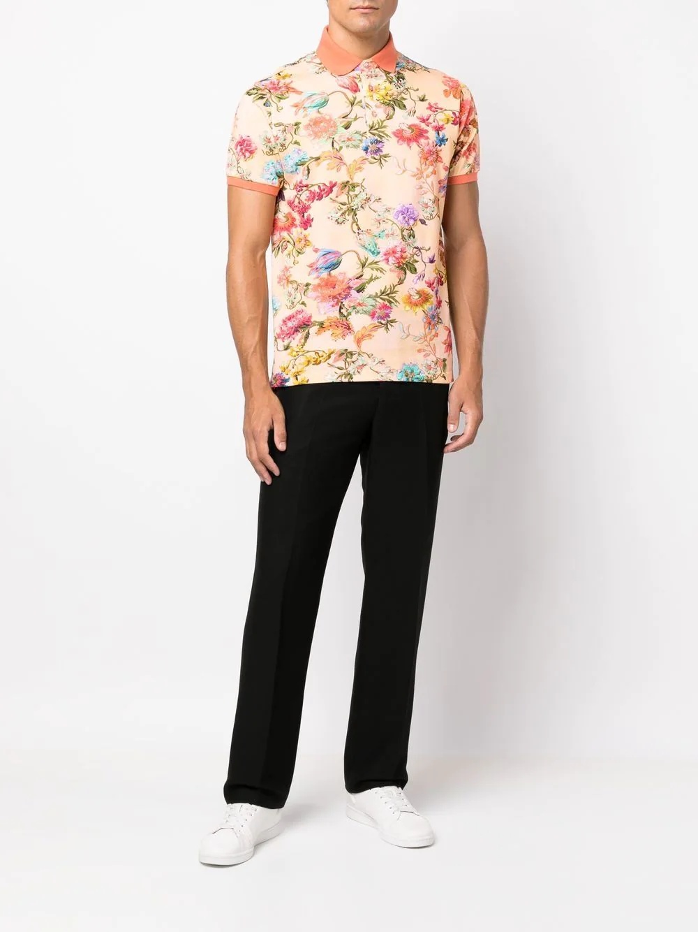 floral short-sleeve polo shirt - 2