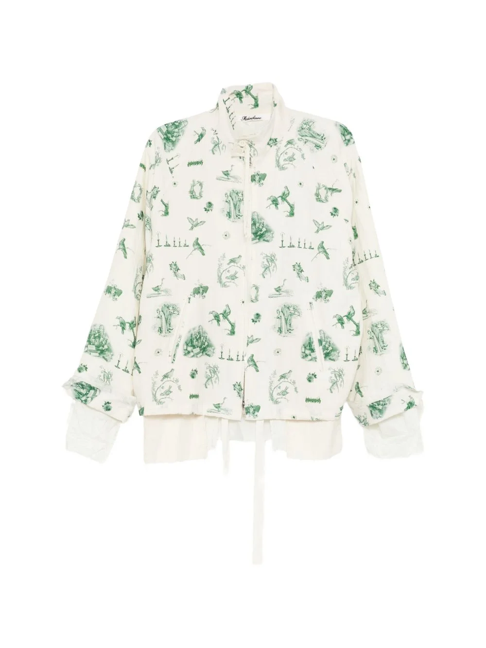 Toile de Jouy-print zip-up shirt jacket - 1